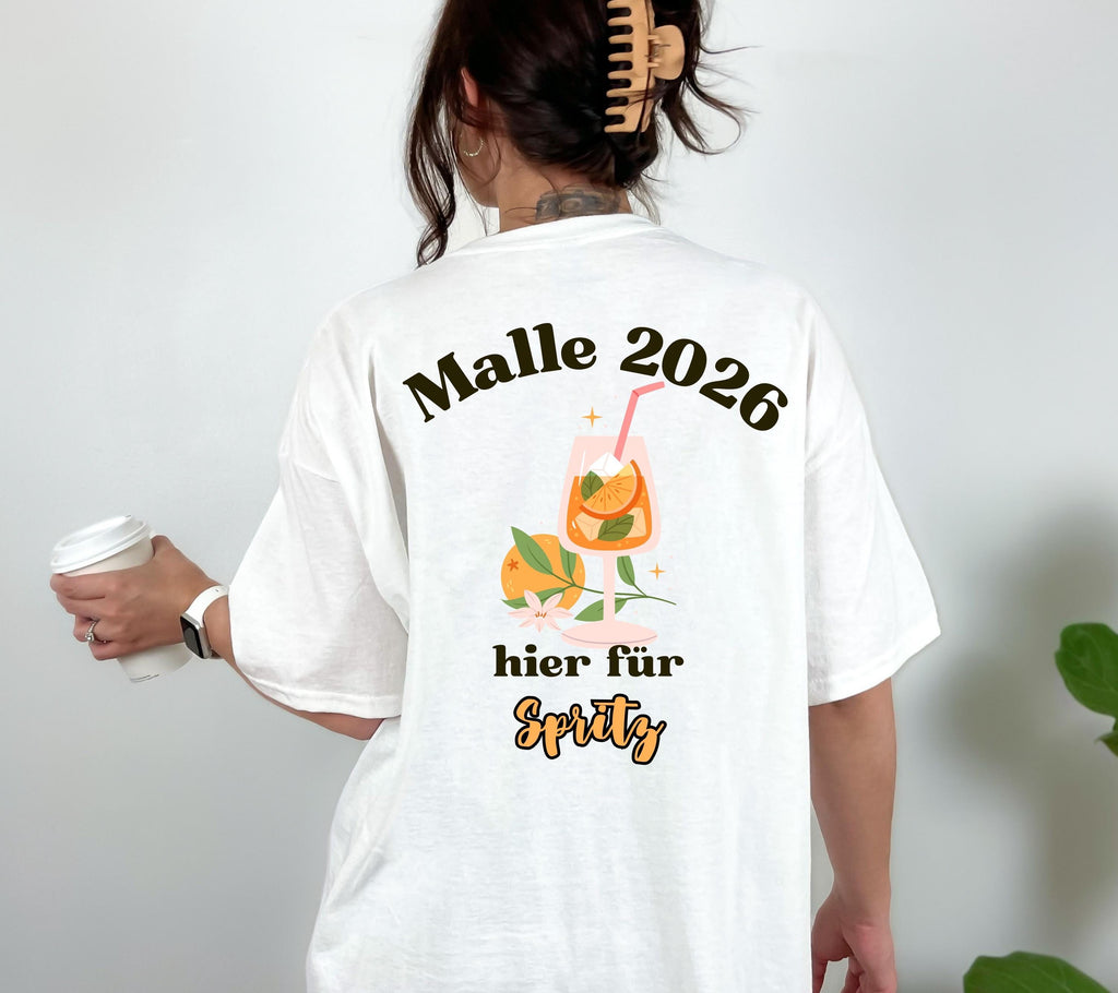 Malle Shirt Unisex, Backprint, Malle 2026, Malle Shirts, Mallorca Shirts, Bier Shirt, Sauf T Shirt, Gruppenshirt, Herren, Frauen, Männer