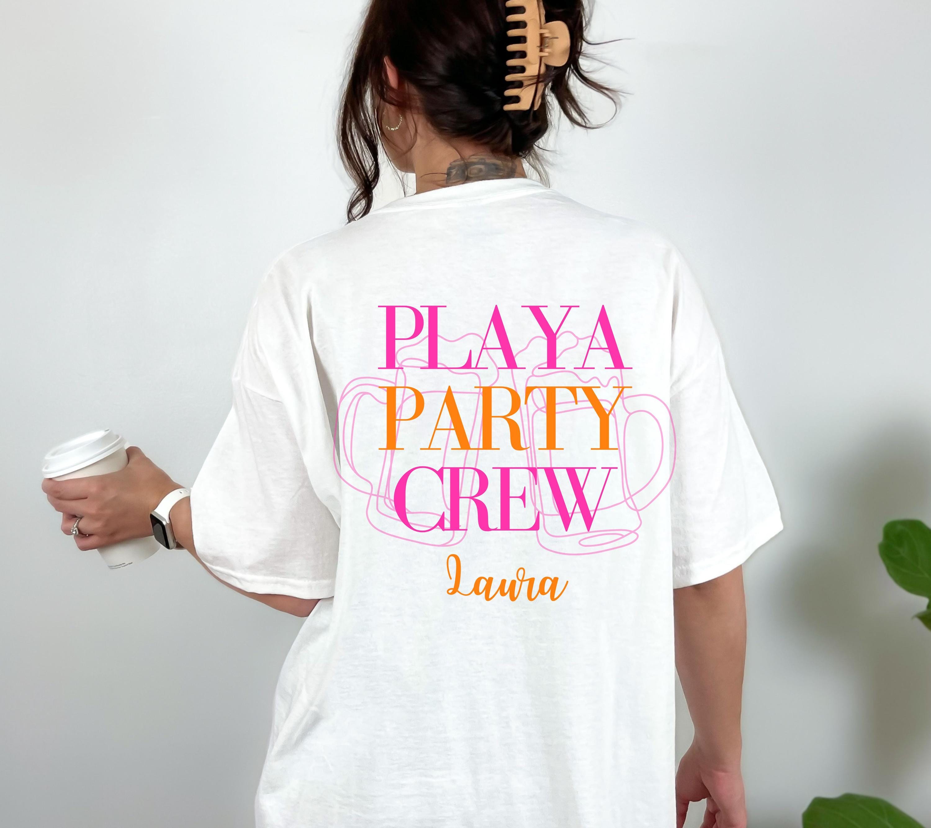 Malle Shirt, Backprint, Malle 2026, Malle Shirts personalisiert, Mallorca Shirt Damen, Bier Shirt, Playa Party Crew, Gruppenshirt, orange