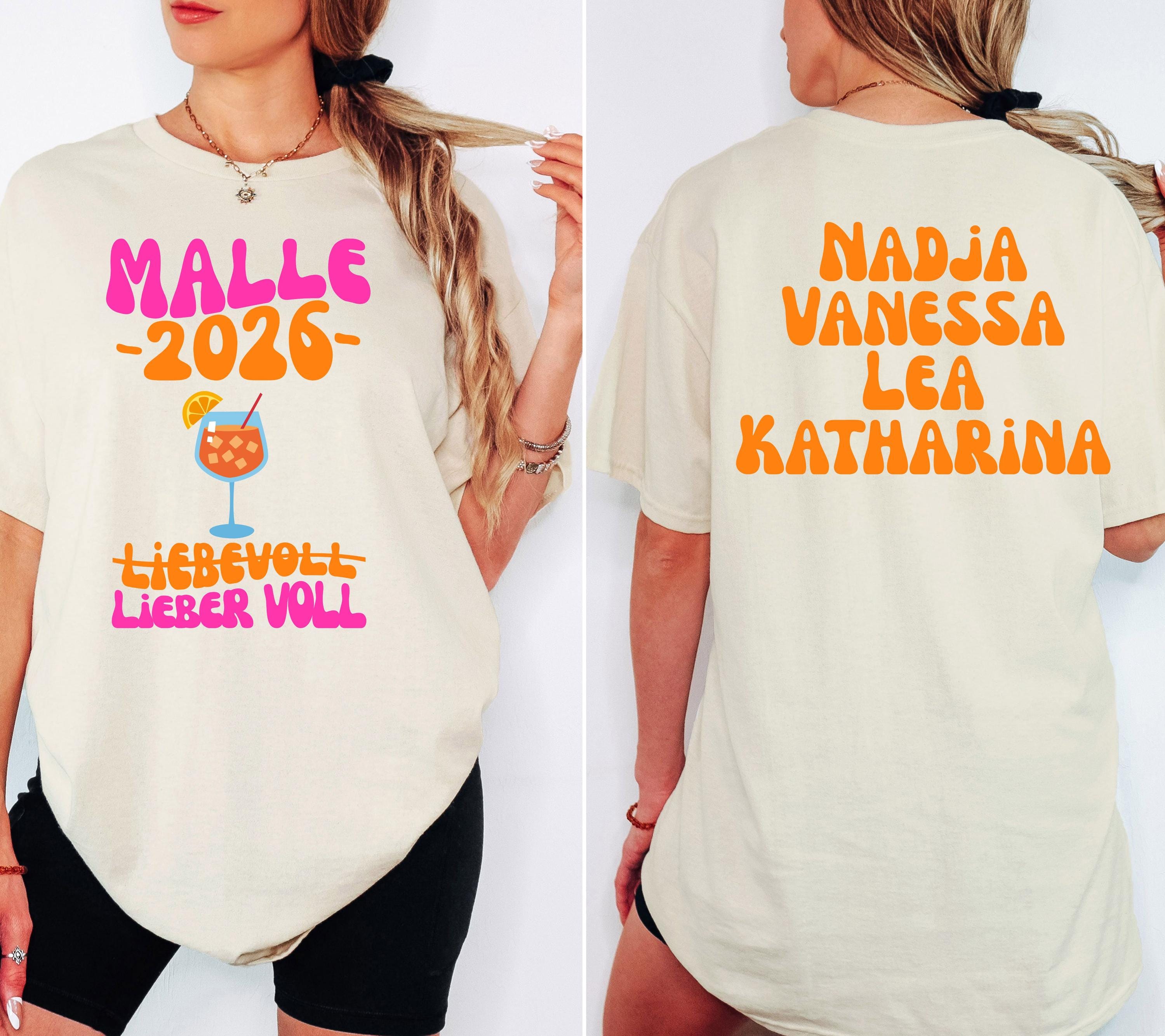 Malle Shirt, Spritz, Backprint, Malle 2026, liebevoll lieber voll, Malle T Shirt, personalisiert, Mallorca Shirts, Bier Shirt, Gruppenshirt