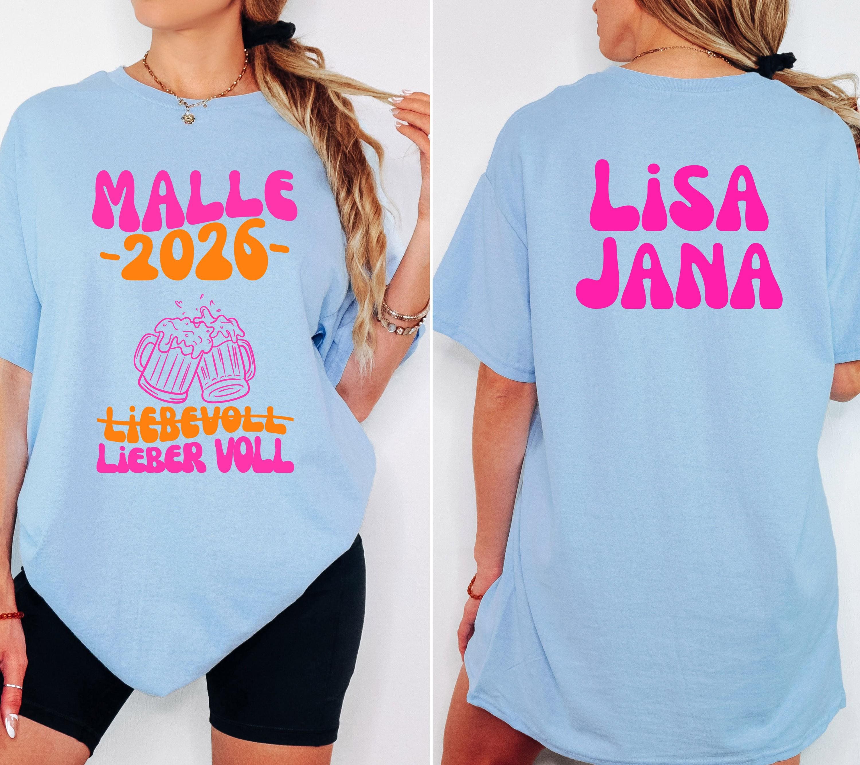 Malle Shirt, Spritz, Backprint, Malle 2026, liebevoll lieber voll, Malle T Shirt, personalisiert, Mallorca Shirts, Bier Shirt, Gruppenshirt