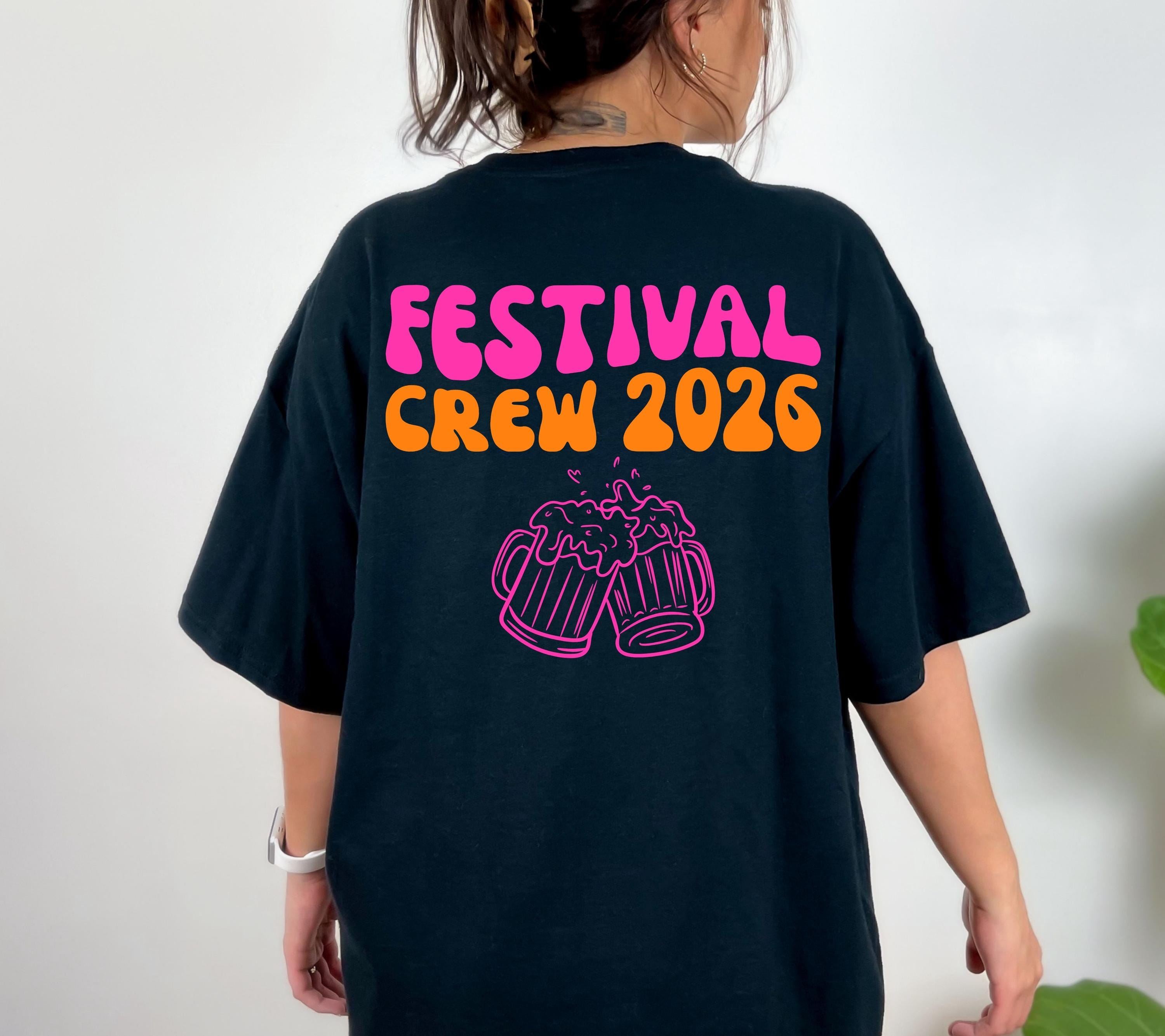Festival Shirt - Festival Outfit Damen Herren – Lustiges Festival T Shirt Gruppe – Camping Shirt – Party Shirt Bier – Freunde - pink orange