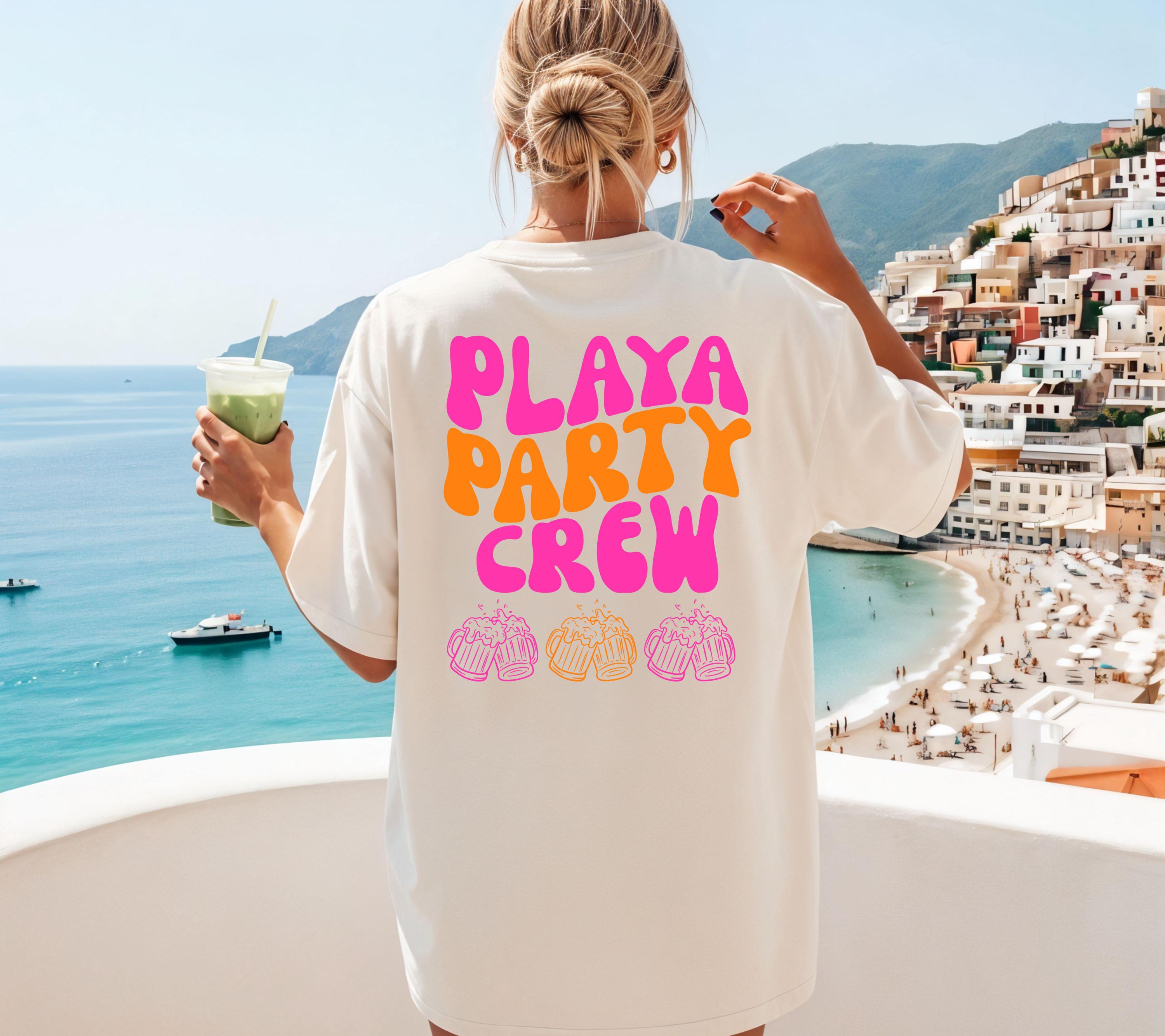 Malle Shirt pink orange, Backprint, Malle 2026, Malle Shirts personalisiert, Mallorca t Shirts pink, Bier Shirt, Gruppenshirt, playa, Urlaub