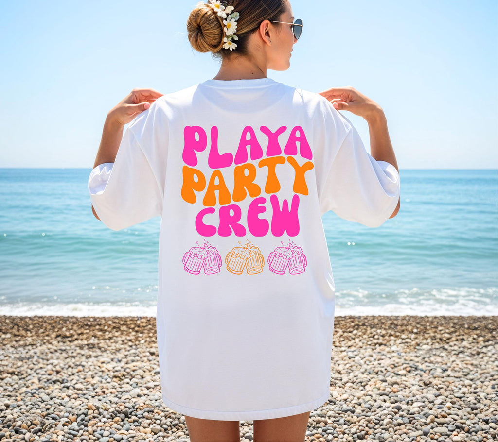 Malle Shirt pink orange, Backprint, Malle 2026, Malle Shirts personalisiert, Mallorca t Shirts pink, Bier Shirt, Gruppenshirt, playa, Urlaub