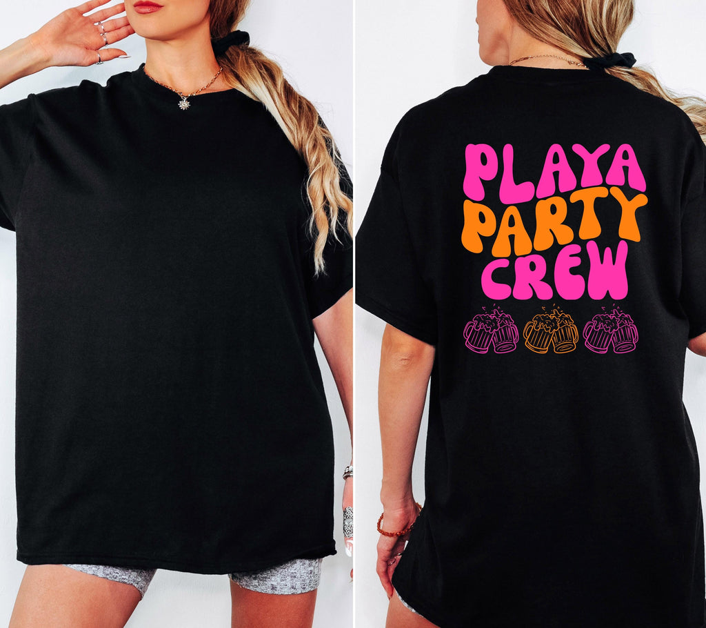 Malle Shirt pink orange, Backprint, Malle 2026, Malle Shirts personalisiert, Mallorca t Shirts pink, Bier Shirt, Gruppenshirt, playa, Urlaub