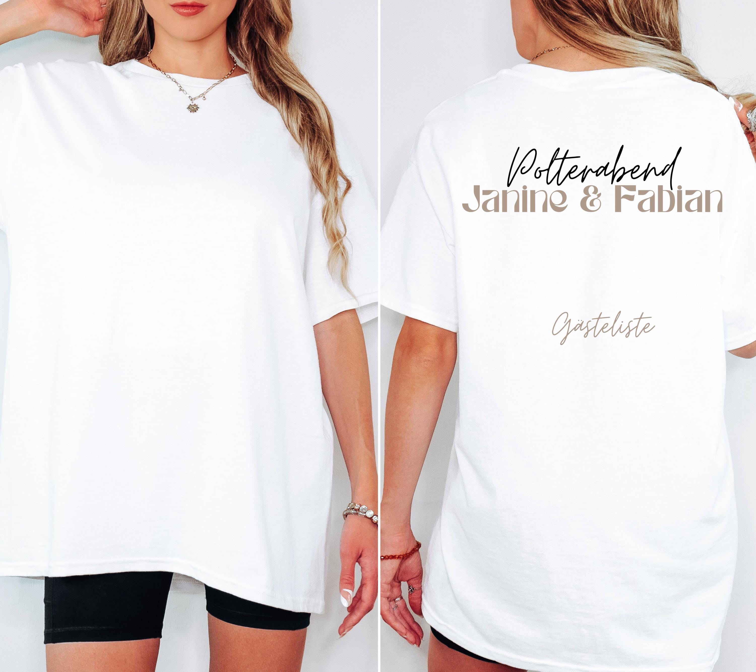 Polterei Geschenk, Polterabend Shirt, Gästeliste, Unterschrift, Gästebuch, Verlobungsfeier, Braut, Partner Shirt, Paar, Geschenkidee, Heirat