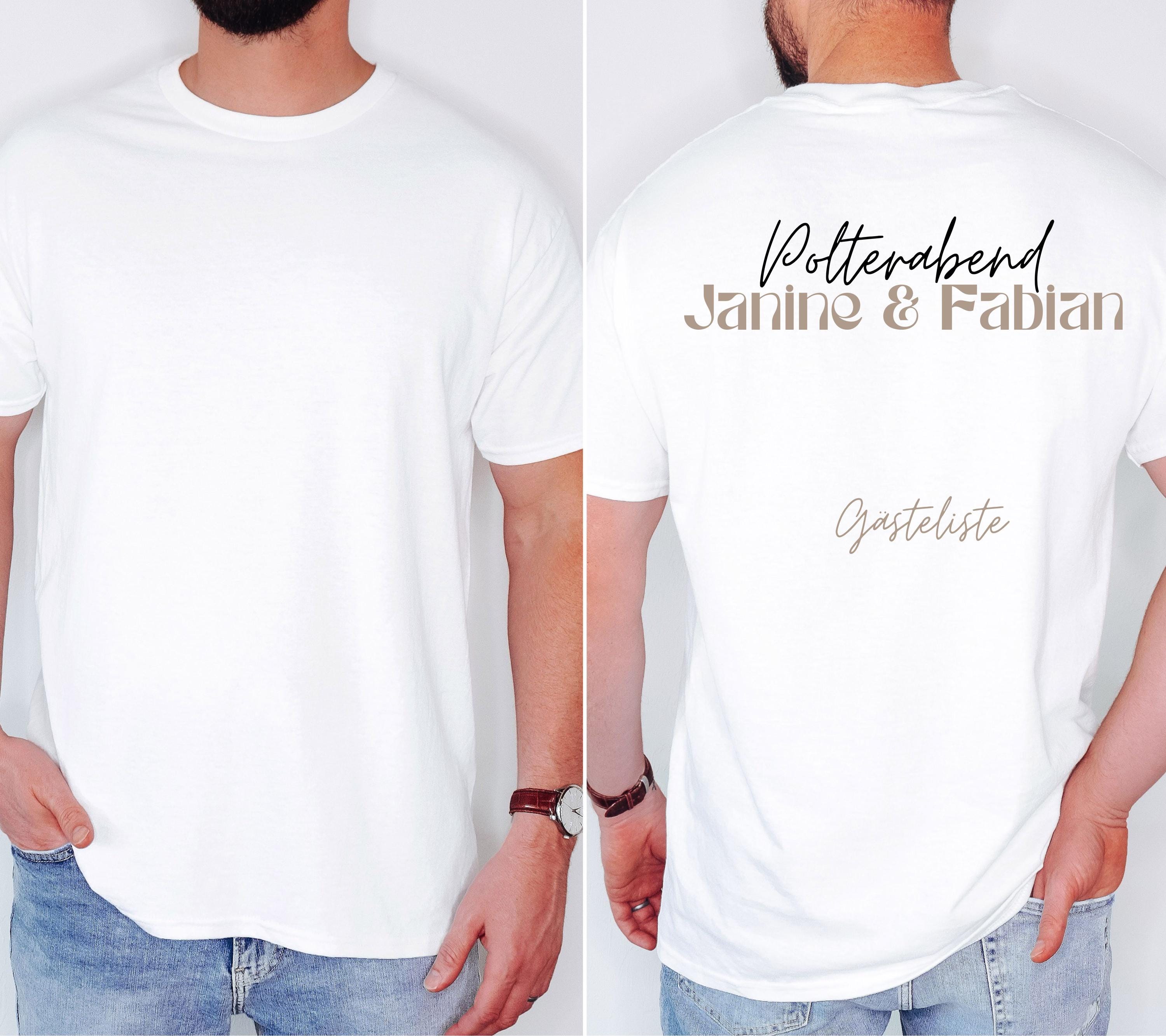 Polterei Geschenk, Polterabend Shirt, Gästeliste, Unterschrift, Gästebuch, Verlobungsfeier, Braut, Partner Shirt, Paar, Geschenkidee, Heirat