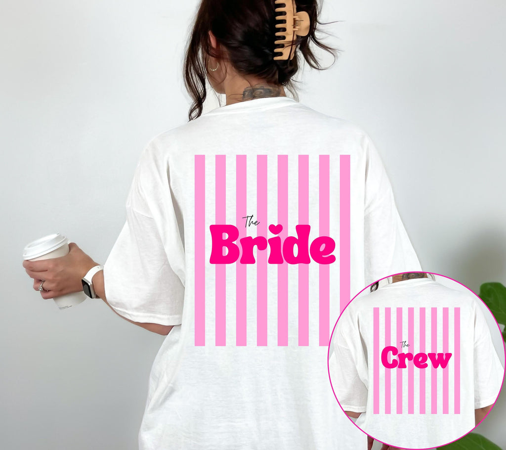 JGA Shirts Frauen, Bride und Crew, Junggesellenabschied, Team Shirts, Braut Shirt, The Bride, Hochzeit, Accessoires, Geschenk, pink, Herz