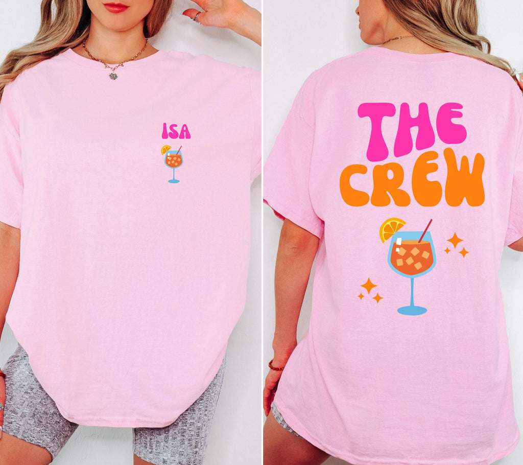 JGA Shirt, Junggesellinnenabschied Shirts, pink orange, Backprint, Team Shirts, Braut Shirt, JGA Shirts personalisiert, JGA Shirts Frauen