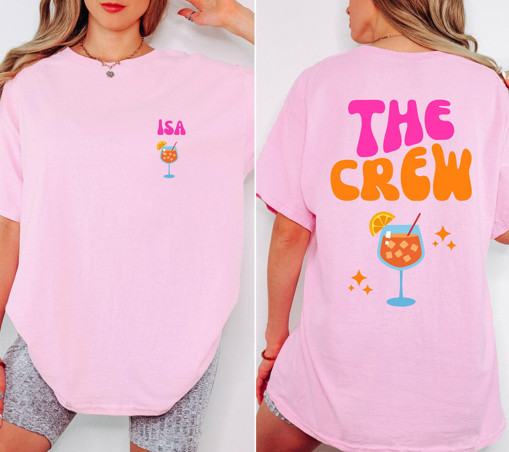 JGA Shirt, Junggesellinnenabschied Shirts, pink orange, Backprint, Team Shirts, Braut Shirt, JGA Shirts personalisiert, JGA Shirts Frauen