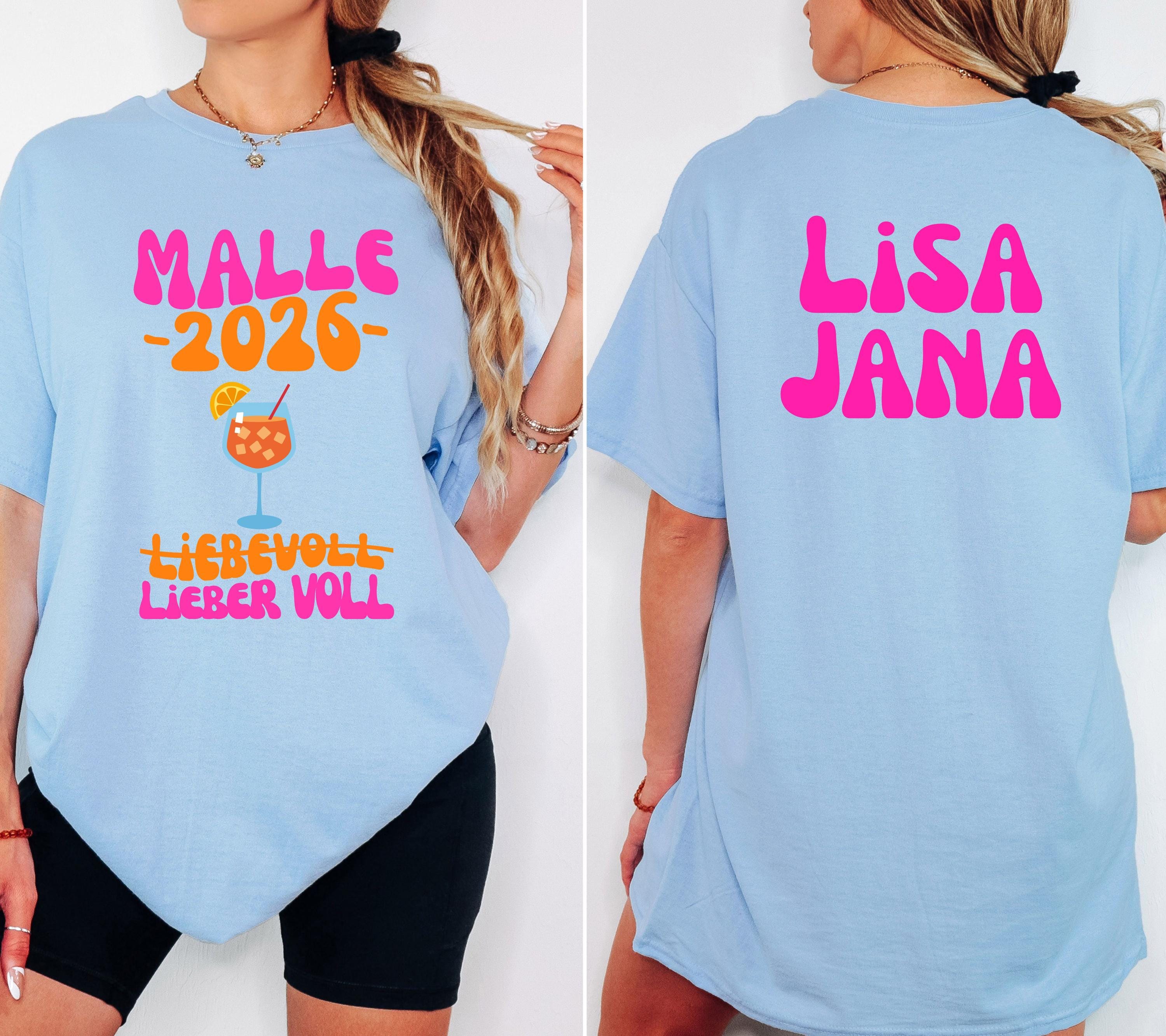 Malle Shirt, Spritz, Backprint, Malle 2026, liebevoll lieber voll, Malle T Shirt, personalisiert, Mallorca Shirts, Bier Shirt, Gruppenshirt