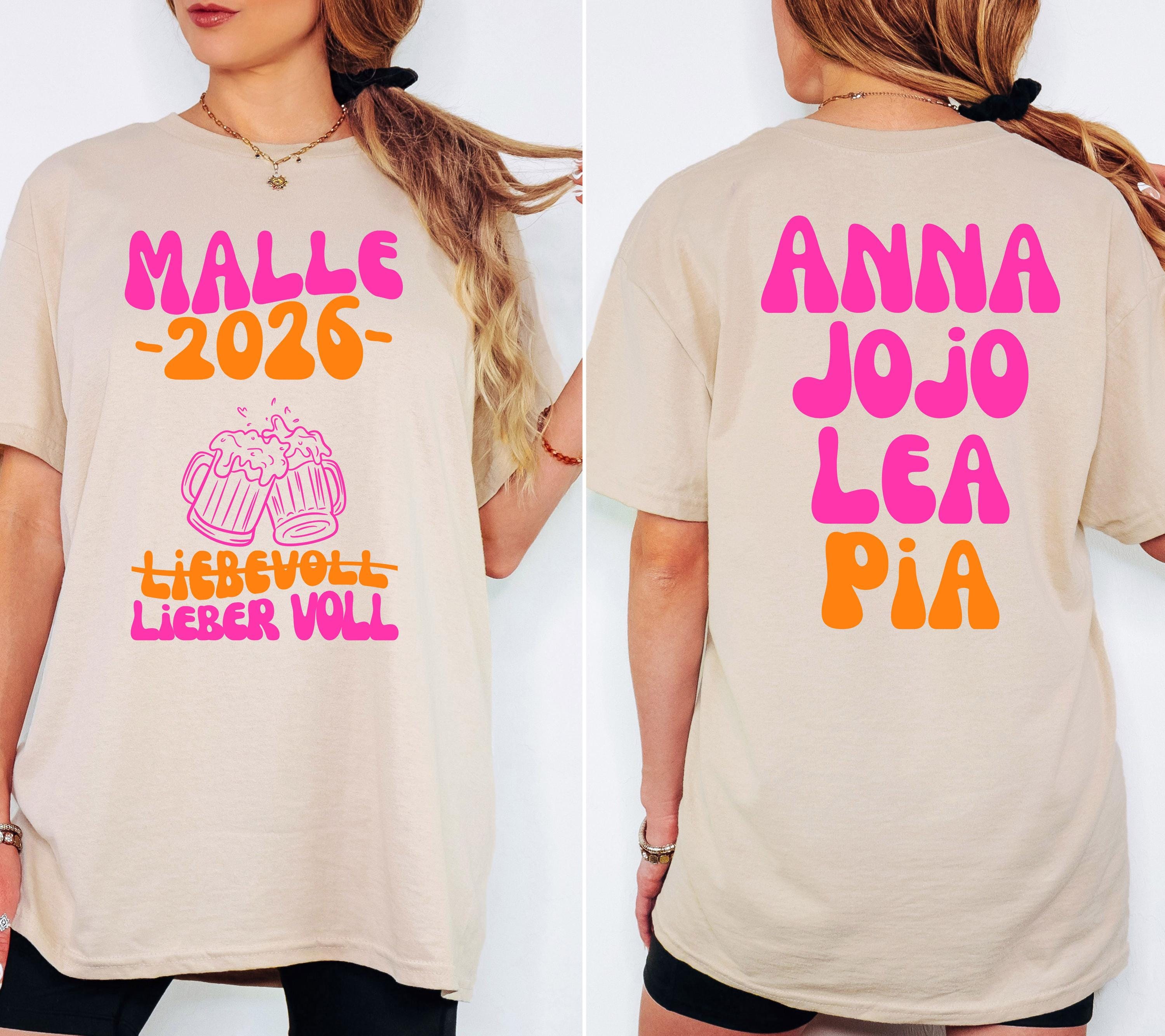 Malle Shirt, Spritz, Backprint, Malle 2026, liebevoll lieber voll, Malle T Shirt, personalisiert, Mallorca Shirts, Bier Shirt, Gruppenshirt
