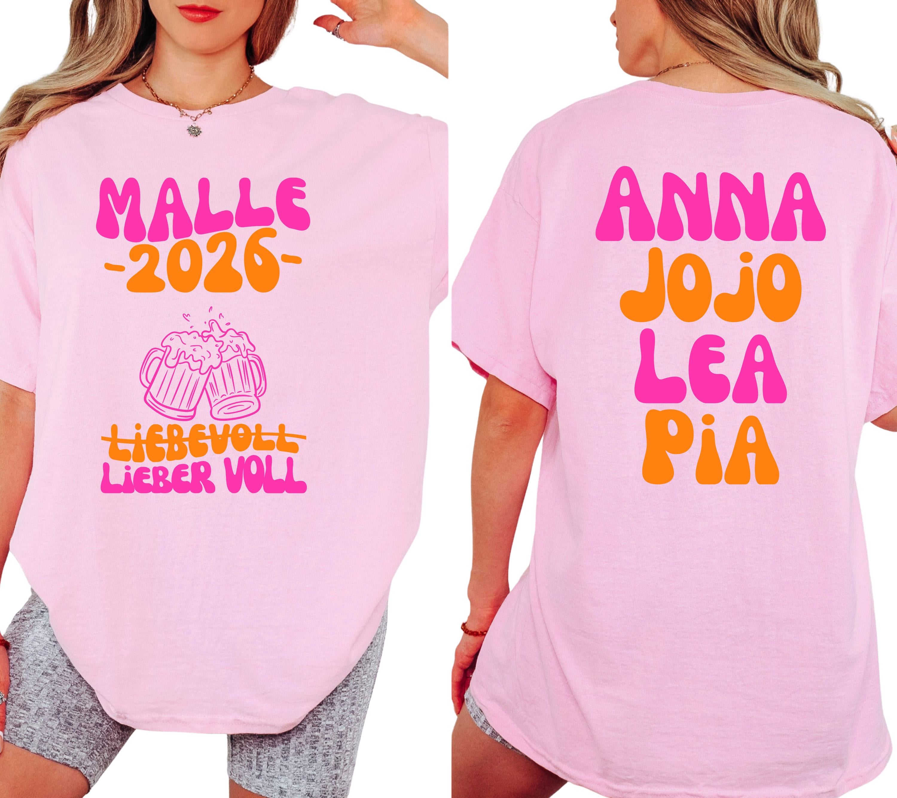 Malle Shirt, Spritz, Backprint, Malle 2026, liebevoll lieber voll, Malle T Shirt, personalisiert, Mallorca Shirts, Bier Shirt, Gruppenshirt