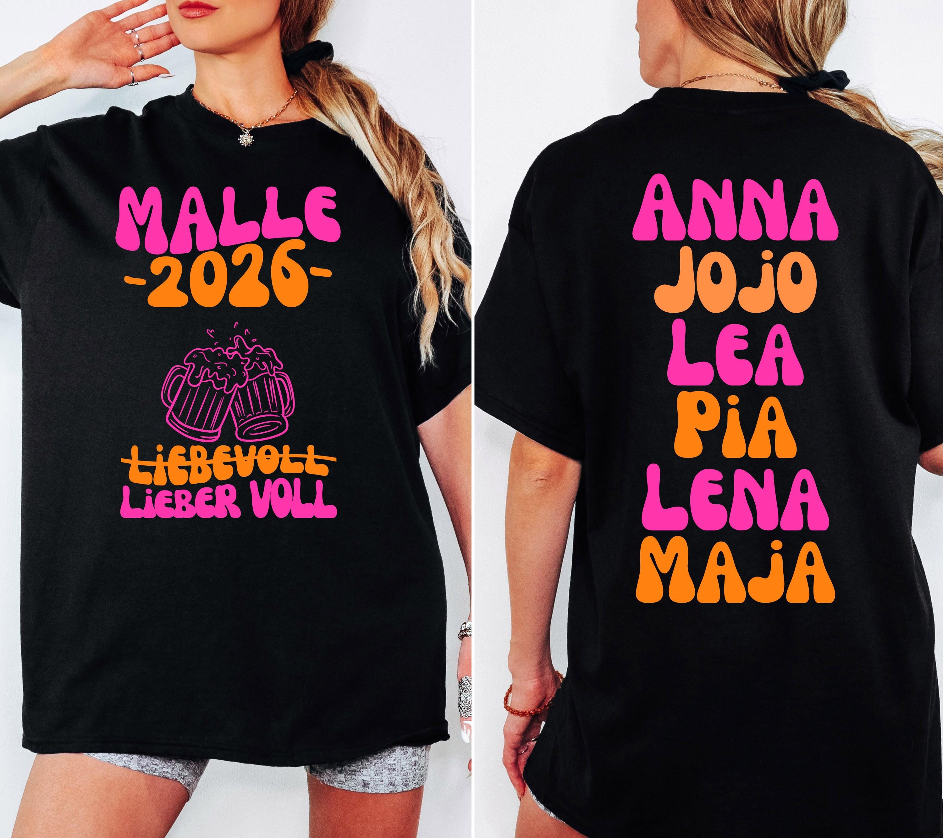 Malle Shirt, Spritz, Backprint, Malle 2026, liebevoll lieber voll, Malle T Shirt, personalisiert, Mallorca Shirts, Bier Shirt, Gruppenshirt