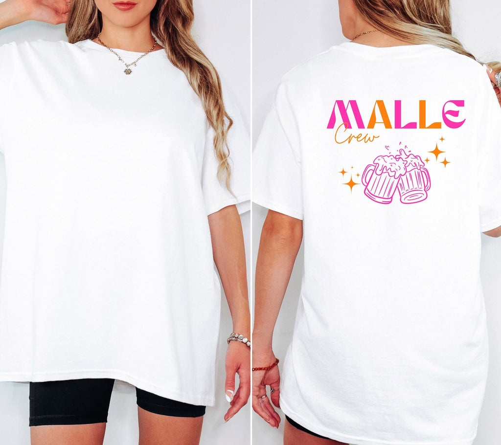 Malle Shirt, Team Shirts, Malle Crew, Malle Shirts, Backprint, Mallorca Shirt, Bier Shirt, Malle TShirt, Alkohol, Gruppenshirt, Mädelsurlaub