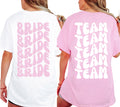JGA Shirt, JGA Shirts Frauen, Junggesellinnenabschied, Team Braut, Braut Tshirt, Bride Shirt, JGA Frauen, Gruppen T Shirt, Backprint, rosa