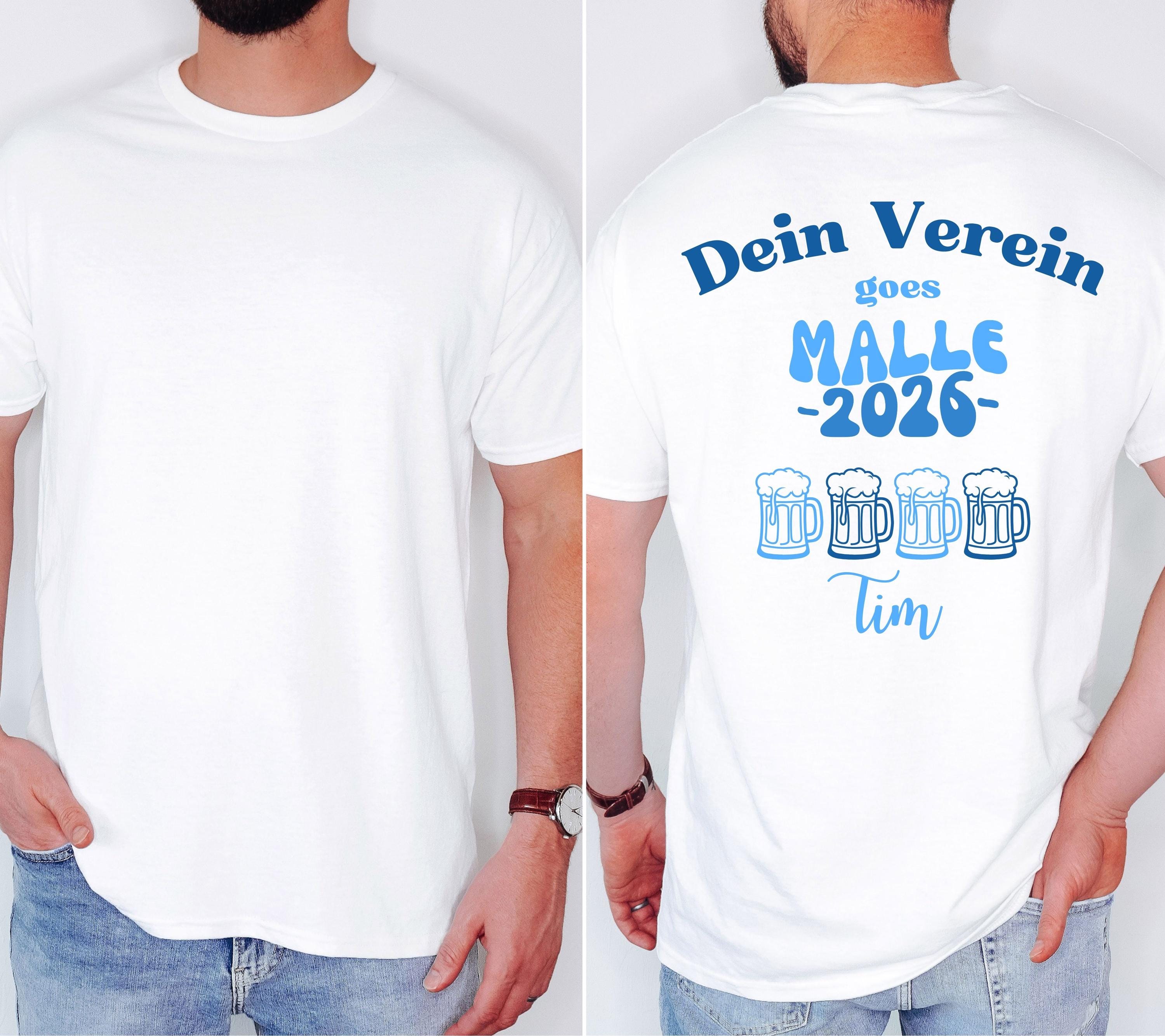 Malle Shirt Mannschaftsfahrt, Backprint, Malle 2026, Malle Shirts, T Shirt, Trikot, Mallorca Shirts, Bier Shirt, Sauf T Shirt, Gruppenshirt