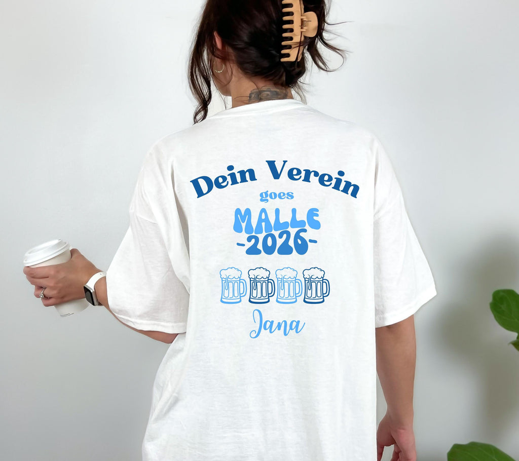Malle Shirt Mannschaftsfahrt, Backprint, Malle 2026, Malle Shirts, T Shirt, Trikot, Mallorca Shirts, Bier Shirt, Sauf T Shirt, Gruppenshirt