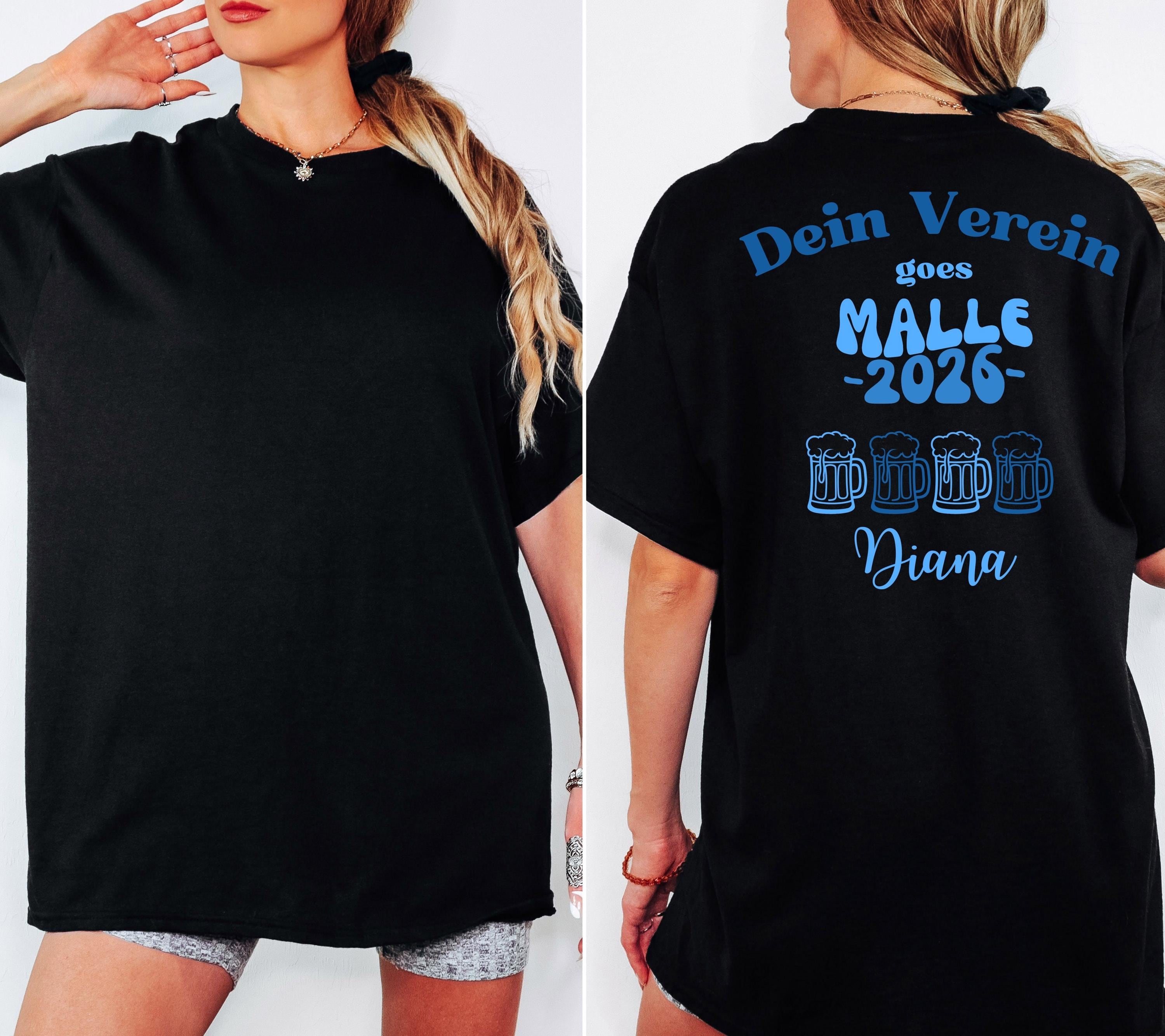 Malle Shirt Mannschaftsfahrt, Backprint, Malle 2026, Malle Shirts, T Shirt, Trikot, Mallorca Shirts, Bier Shirt, Sauf T Shirt, Gruppenshirt