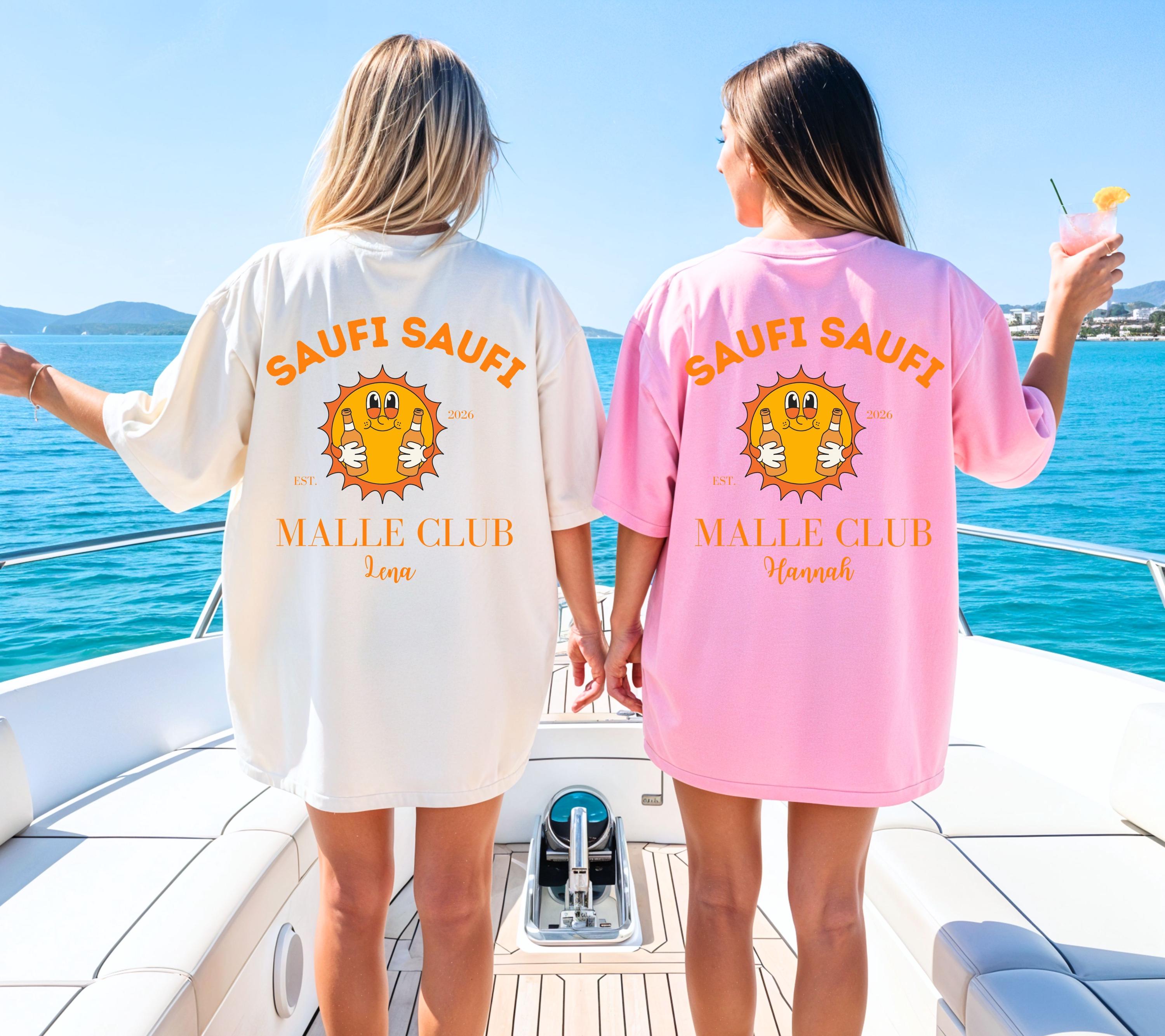 Malle Shirt, Backprint, Sommer, Sonne, Malle Shirts, Malle TShirts, personalisiert, Mallorca t Shirts, Bier Shirt, Sauf Shirt, saufi saufi