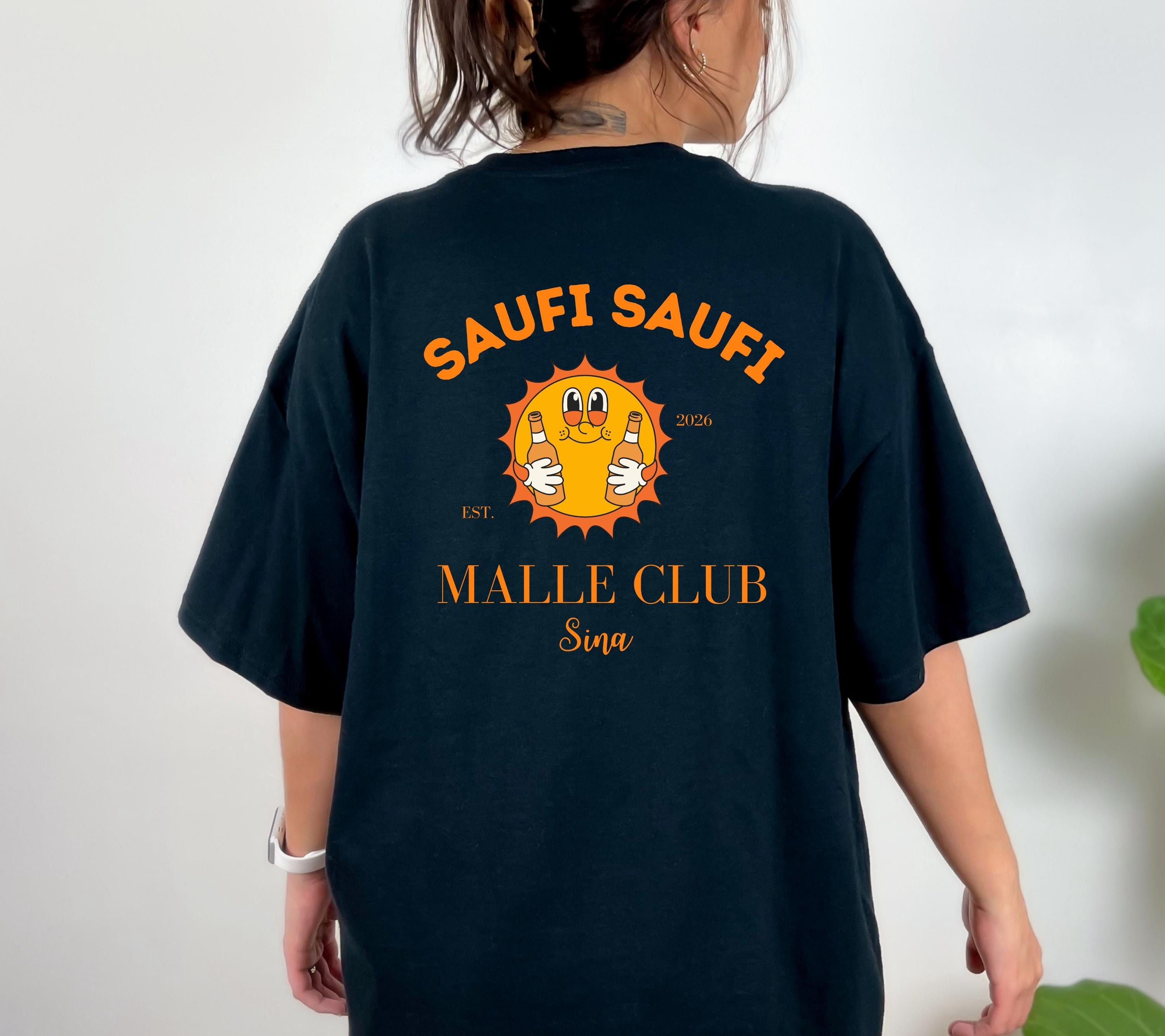 Malle Shirt, Backprint, Sommer, Sonne, Malle Shirts, Malle TShirts, personalisiert, Mallorca t Shirts, Bier Shirt, Sauf Shirt, saufi saufi