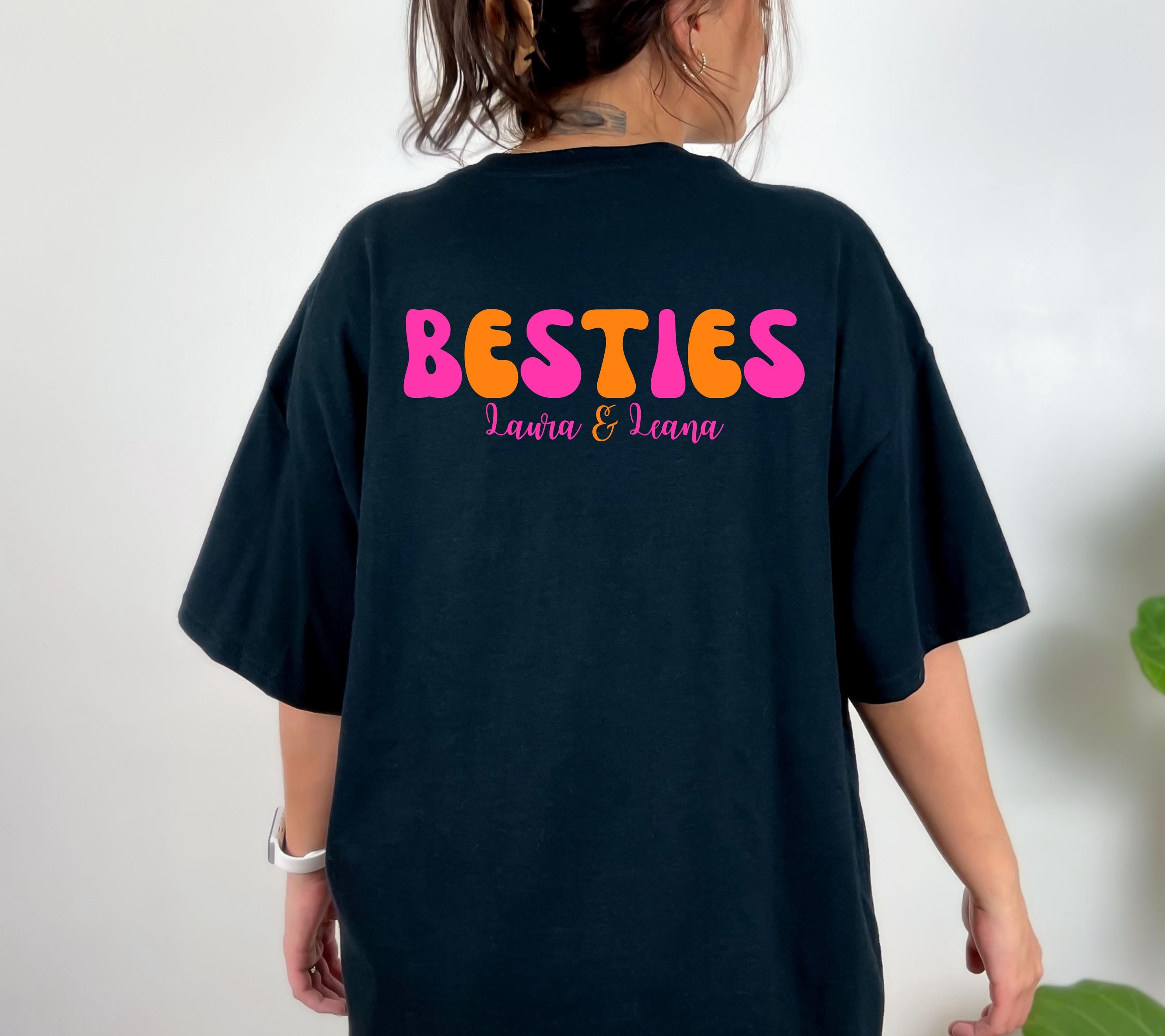Beste Freundin Shirt, Bestie Shirt, Backprint Damen, pink orange, Geschenkidee Freundin, Freundinnen, BFF, Best Friends Outfit, Freundschaft