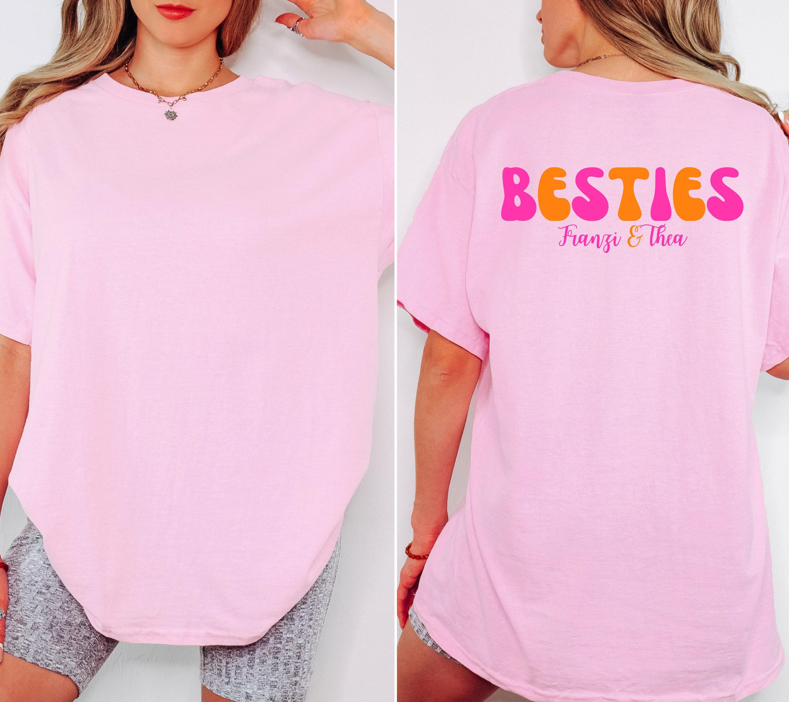 Beste Freundin Shirt, Bestie Shirt, Backprint Damen, pink orange, Geschenkidee Freundin, Freundinnen, BFF, Best Friends Outfit, Freundschaft