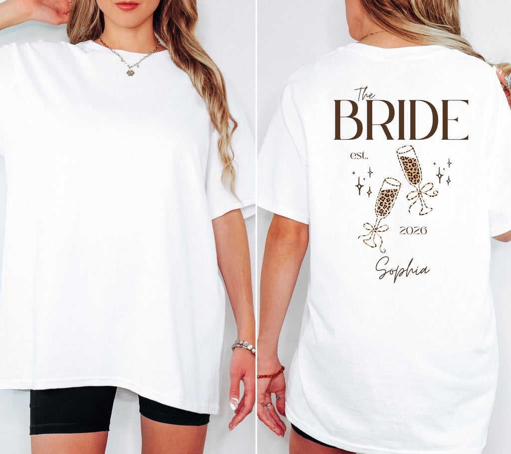 JGA Shirt, Junggesellenabschied Shirts, Team Bride, Braut Shirt , JGA Frauen, personalisierte Jga Shirts, Leo Muster, Leopard Damen, hinten