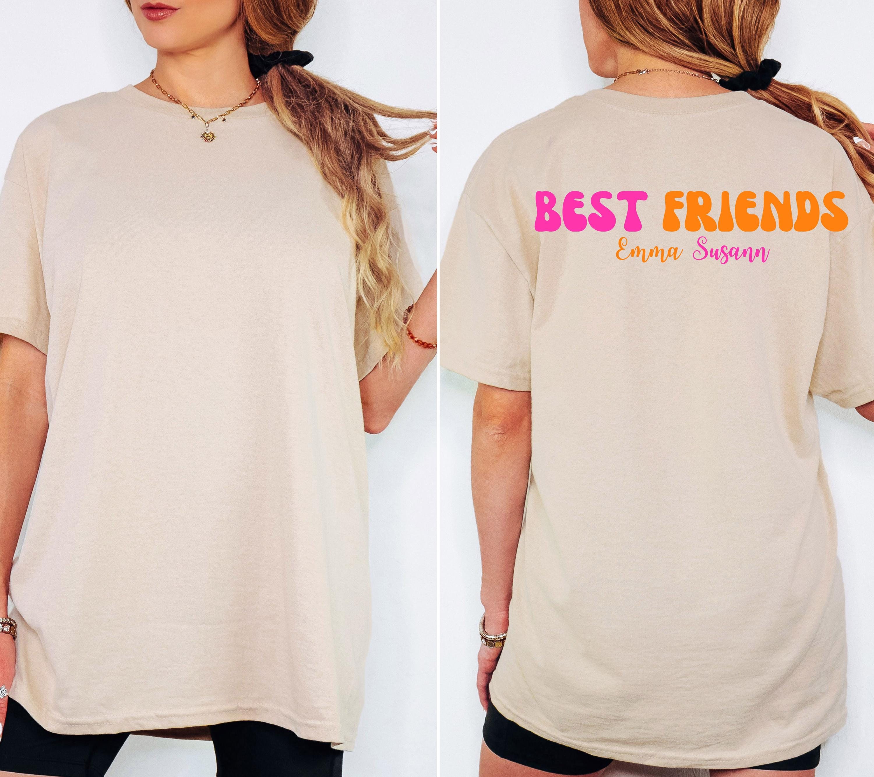 Beste Freundin Shirt, Best Friends Outfit, Bestie Shirt, Backprint Damen, pink orange, Geschenkidee Freundin, Freundinnen, BFF, Freundschaft
