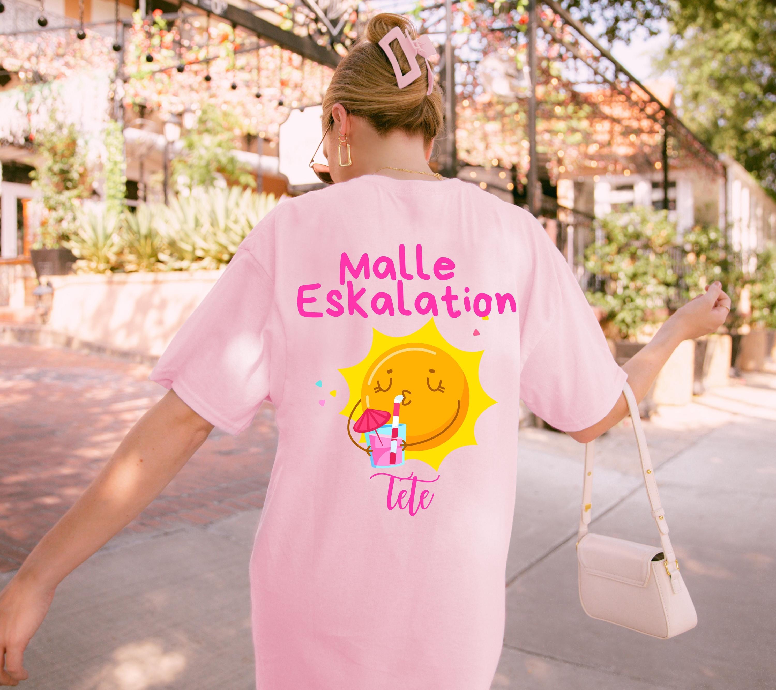 Malle Shirt Sonne, Eskalation, Backprint, Malle 2026, Malle T Shirt, personalisiert, Mallorca Shirts, Bier Shirt, Sauf T Shirt, Gruppenshirt
