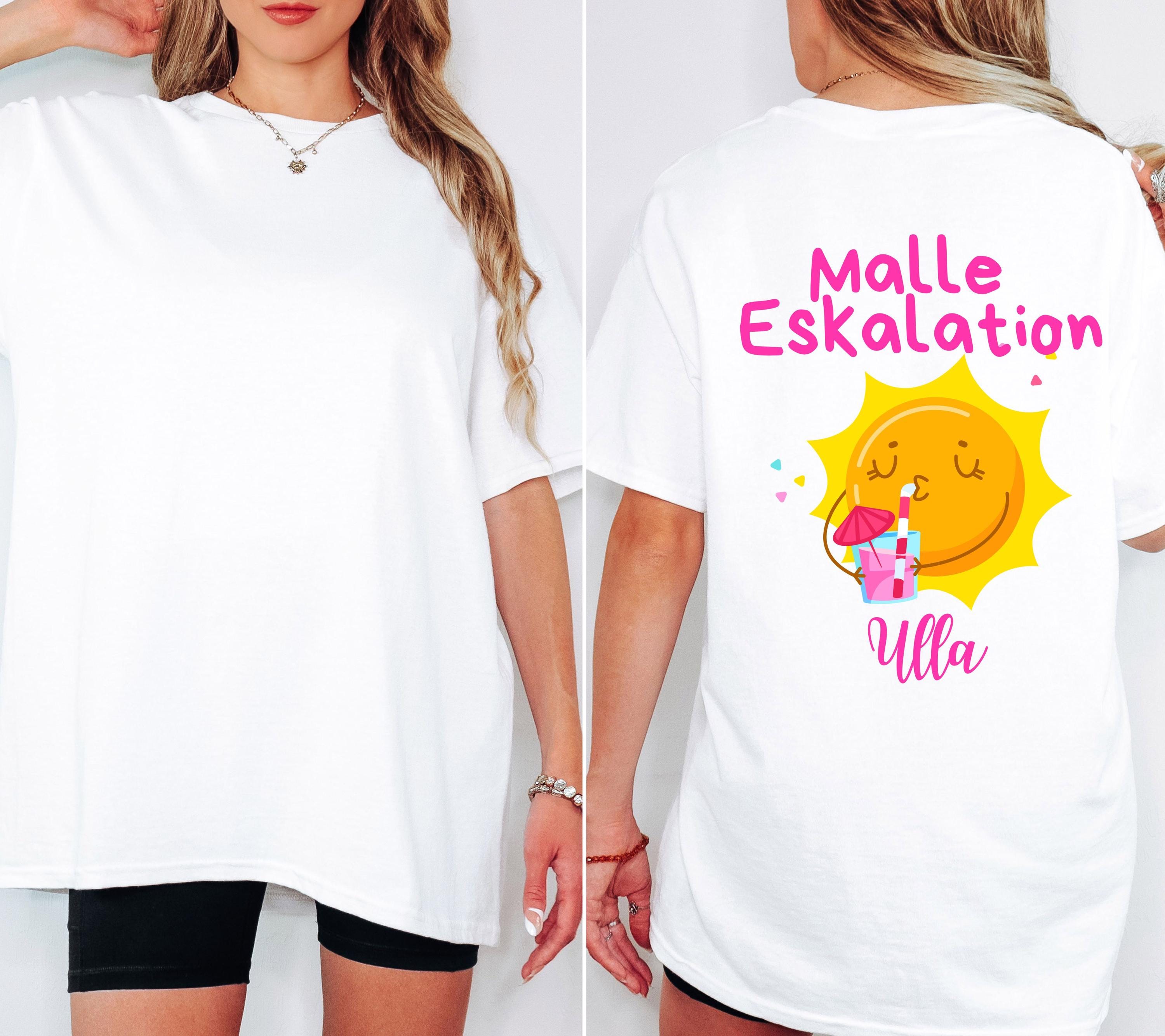 Malle Shirt Sonne, Eskalation, Backprint, Malle 2026, Malle T Shirt, personalisiert, Mallorca Shirts, Bier Shirt, Sauf T Shirt, Gruppenshirt