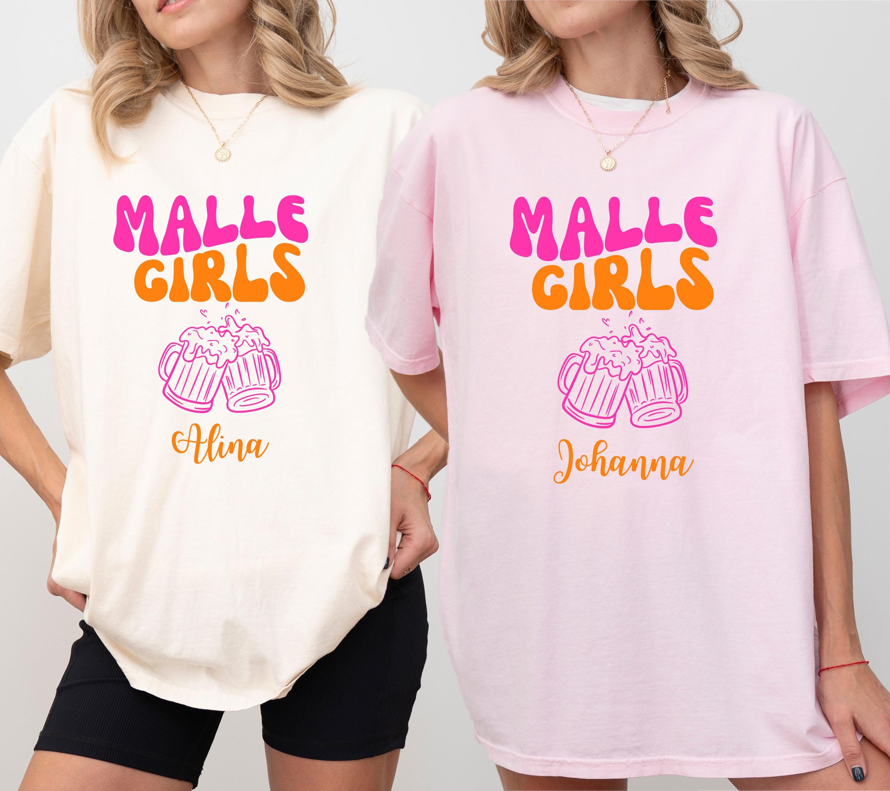 Malle Shirt Damen, Backprint, Malle 2026, Malle Shirts, Malle Girls, personalisiert, Mallorca Shirts, Bier Shirt, Sauf T Shirt, Gruppenshirt