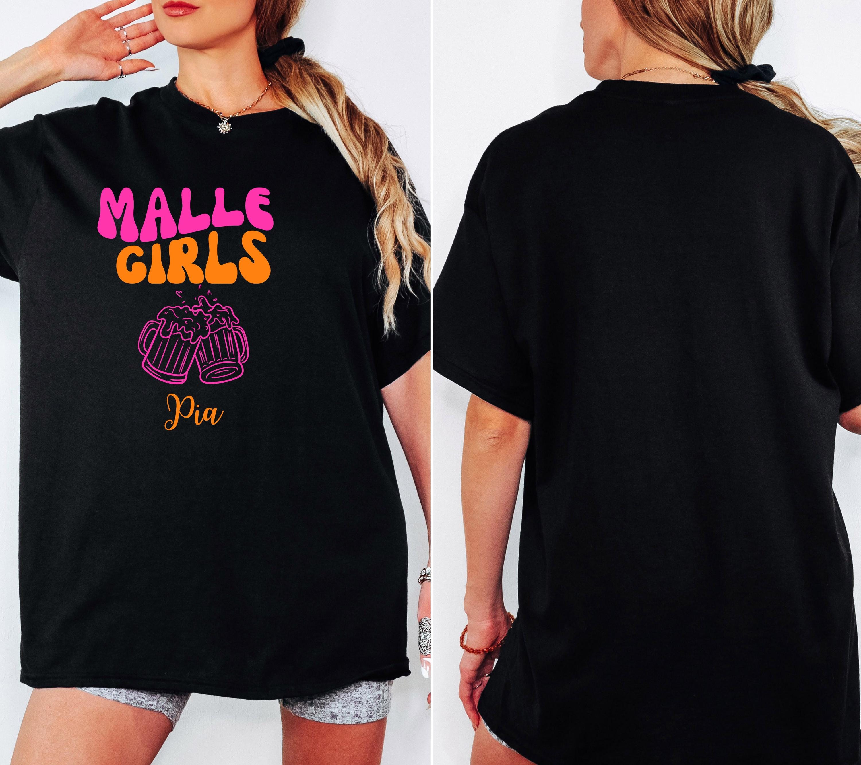 Malle Shirt Damen, Backprint, Malle 2026, Malle Shirts, Malle Girls, personalisiert, Mallorca Shirts, Bier Shirt, Sauf T Shirt, Gruppenshirt