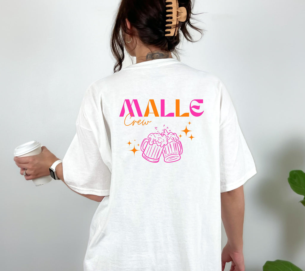 Malle Shirt, Team Shirts, Malle Crew, Malle Shirts, Backprint, Mallorca Shirt, Bier Shirt, Malle TShirt, Alkohol, Gruppenshirt, Mädelsurlaub