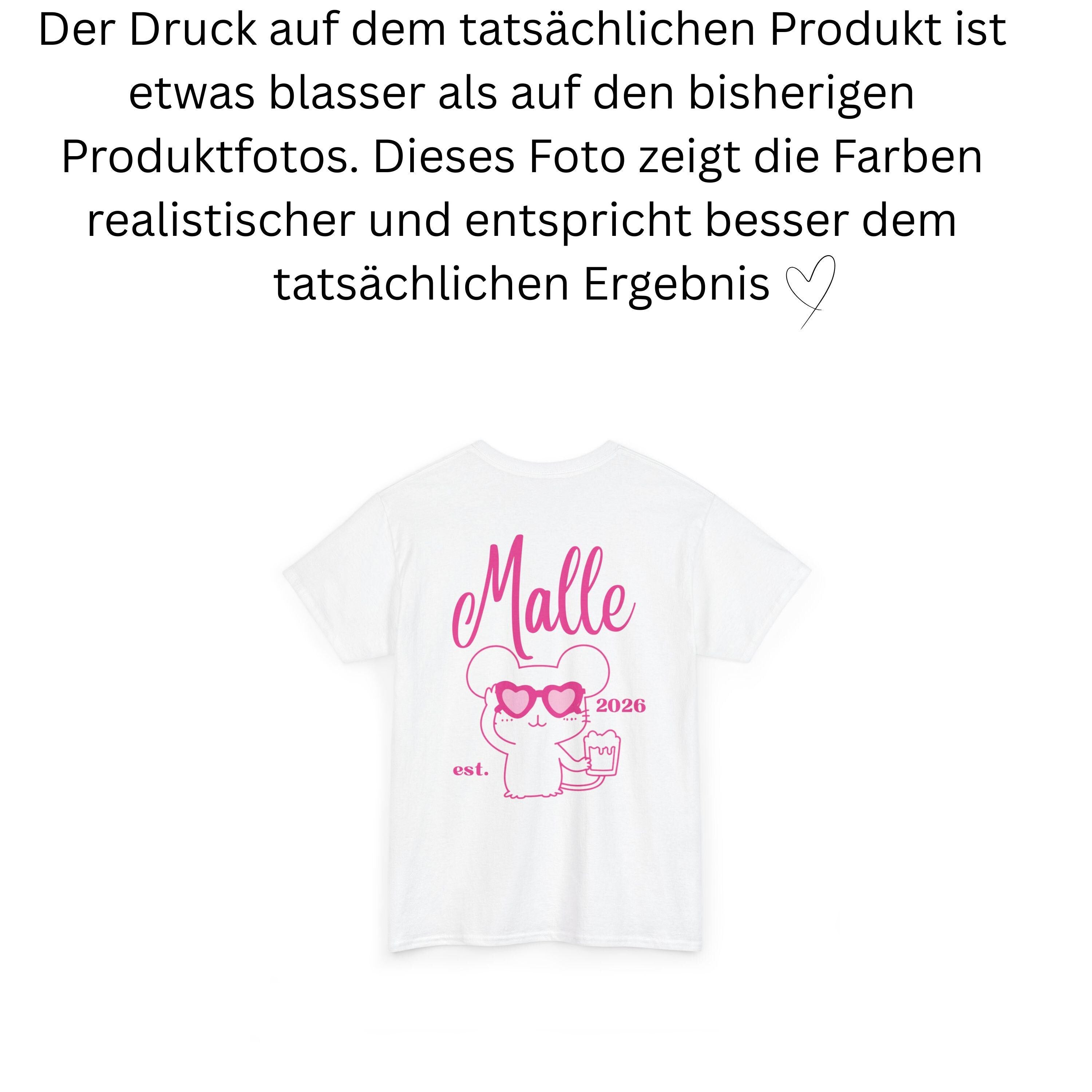 Malle Shirt Maus, Backprint, Malle 2026, Malle Shirts pink, Mallorca T Shirts, Bier Shirt, Gruppenshirt pink, lustige Shirts, Mausi, Mäuse