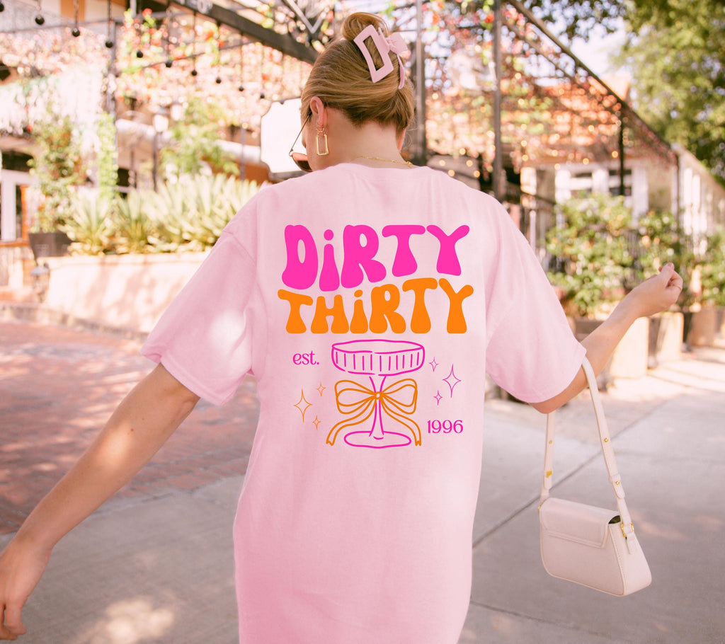 Dirty Thirty Shirt, Geburtstags Shirt, est 1996, personalisiertes 30. Geburtstag Shirt, Geschenkidee Geburtstag dreißig, 30 Jahre, Birthday