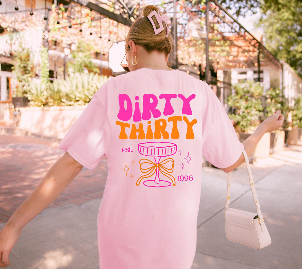 Dirty Thirty Shirt, Geburtstags Shirt, est 1996, personalisiertes 30. Geburtstag Shirt, Geschenkidee Geburtstag dreißig, 30 Jahre, Birthday