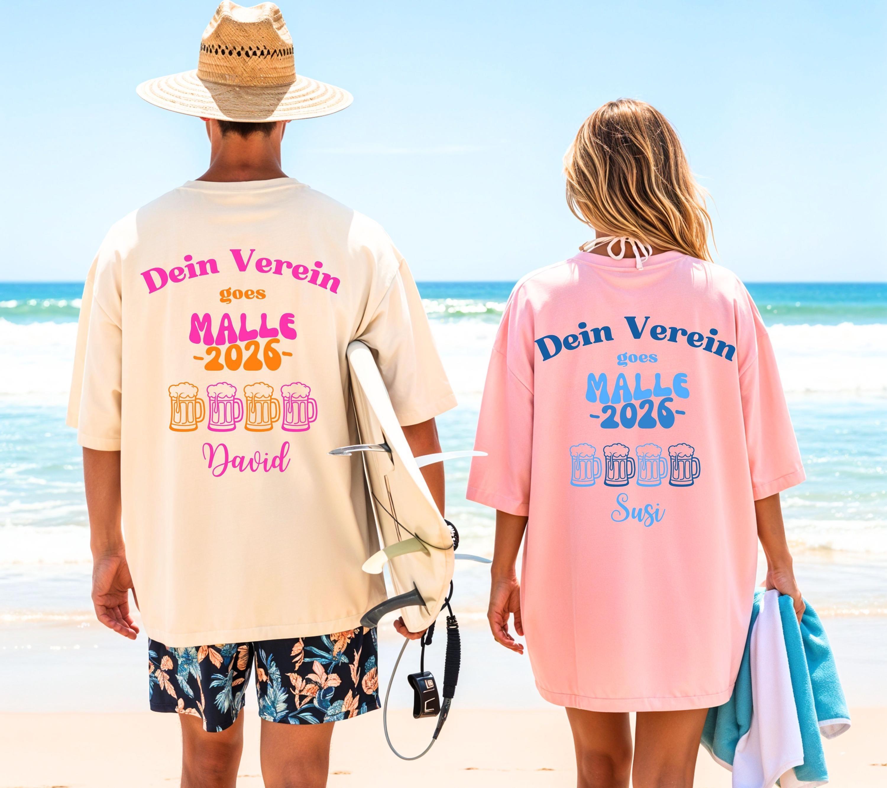 Malle Shirt Mannschaftsfahrt, Backprint, Malle 2026, Malle Shirts, T Shirt, Trikot, Mallorca Shirts, Bier Shirt, Sauf T Shirt, Gruppenshirt