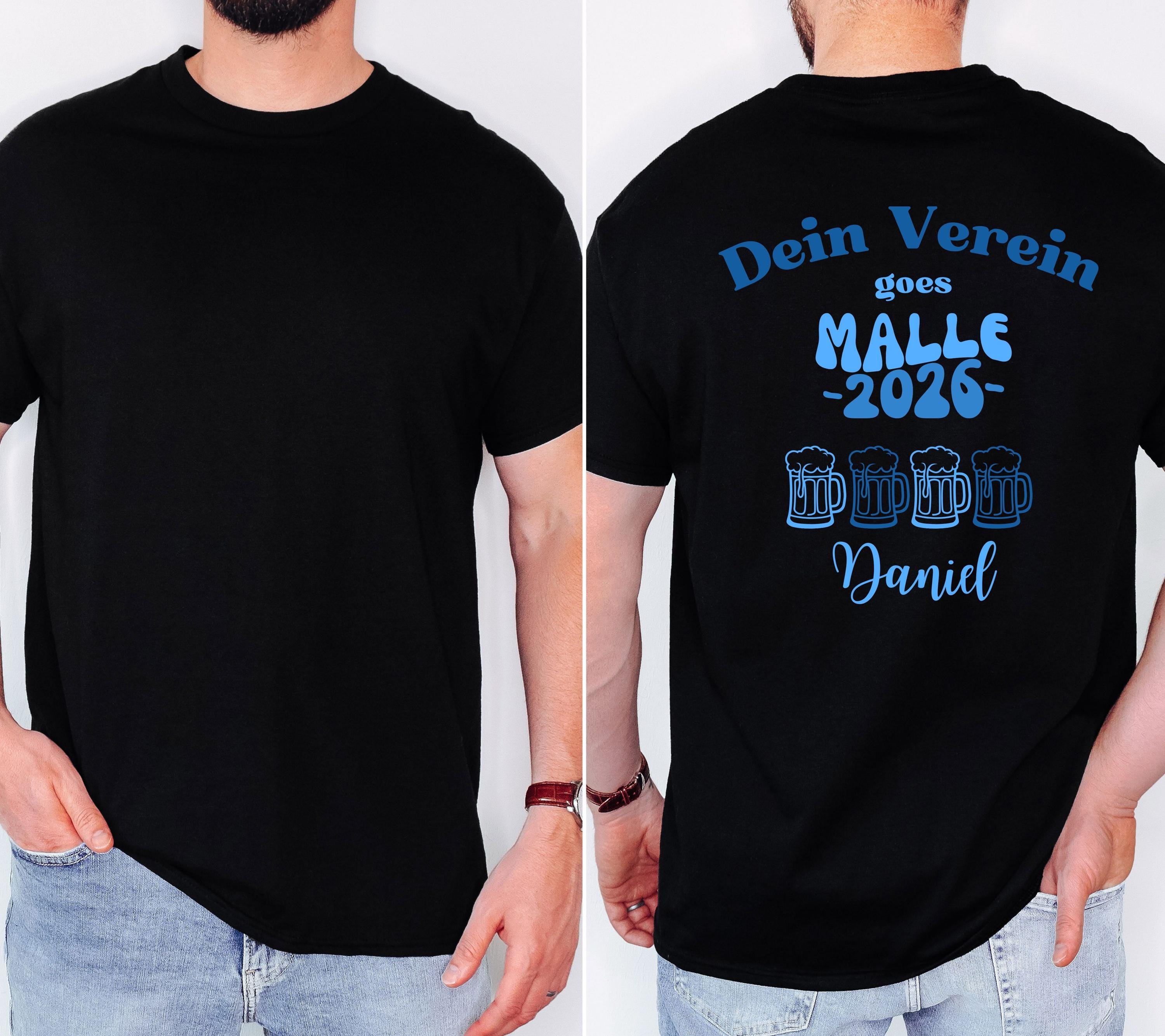 Malle Shirt Mannschaftsfahrt, Backprint, Malle 2026, Malle Shirts, T Shirt, Trikot, Mallorca Shirts, Bier Shirt, Sauf T Shirt, Gruppenshirt
