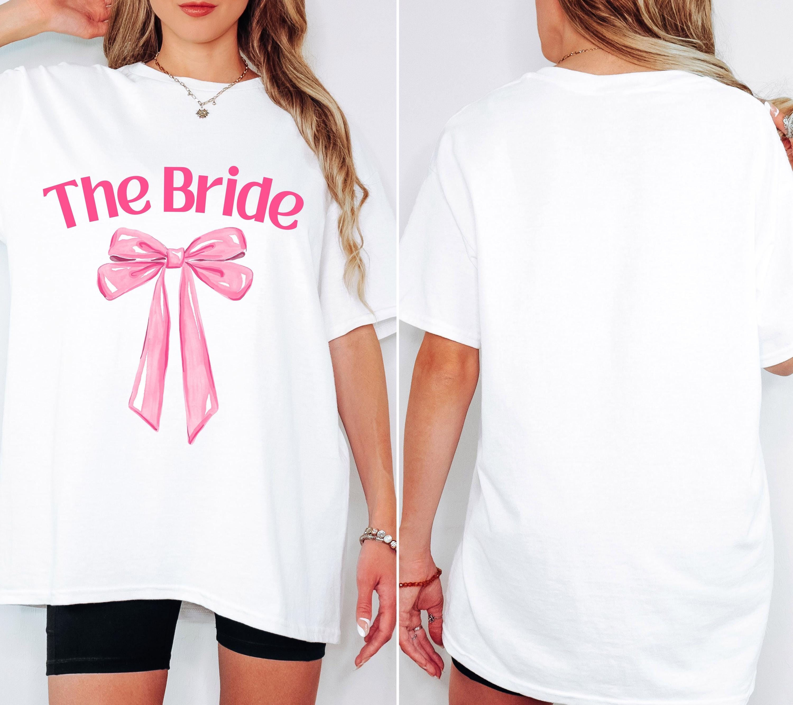 JGA Shirt rosa Schleife, Junggesellenabschied Frauen, Team Shirts, süßes Braut Shirt, The Bride, JGA Frauen, Hochzeit, Cute T-Shirt, Outfit