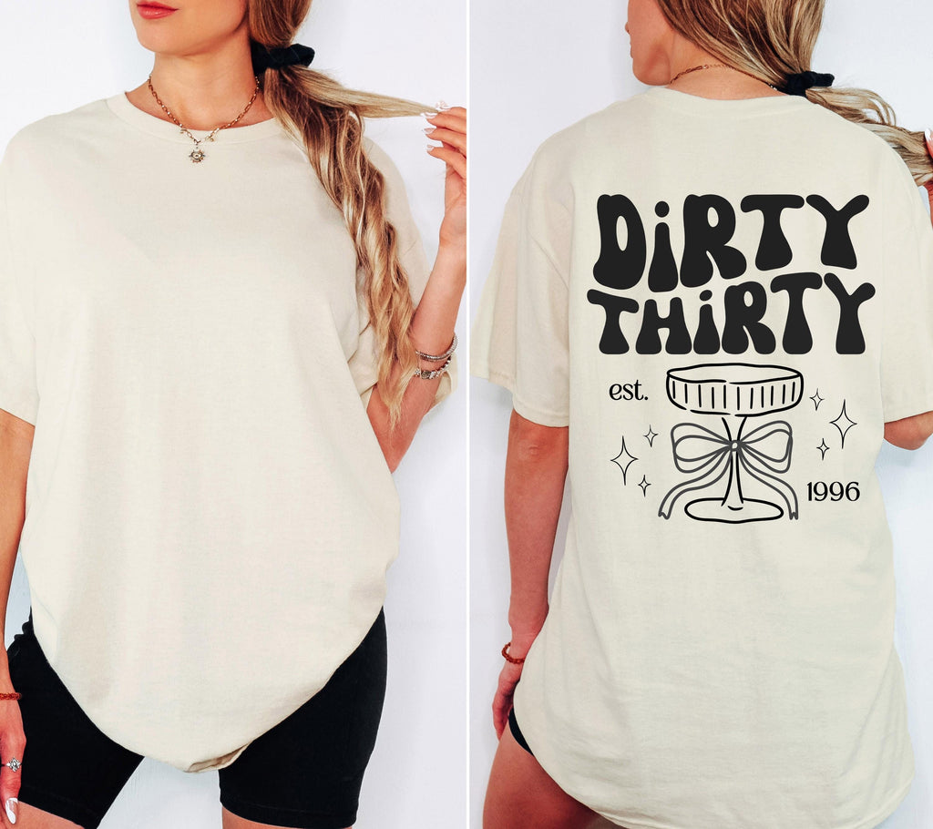 Dirty Thirty Shirt, Geburtstags Shirt, est 1996, personalisiertes 30. Geburtstag Shirt, Geschenkidee Geburtstag dreißig, 30 Jahre, Birthday