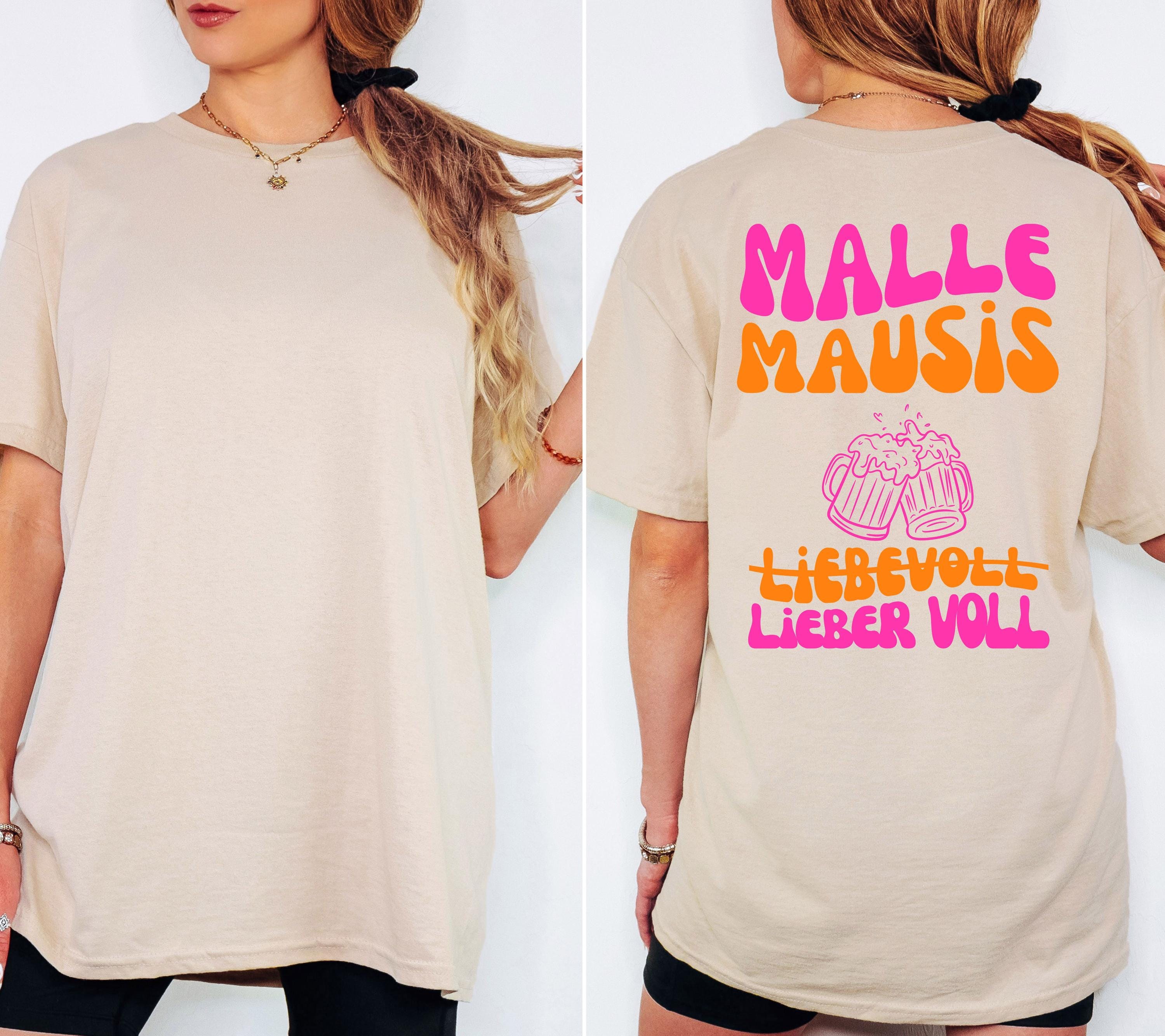 Malle Mausis Shirt, liebevoll lieber voll, Malle 2026, Malle Shirts pink, Mallorca T Shirts, Bier Shirt, Gruppenshirt, Mausi, Mäuse, Damen