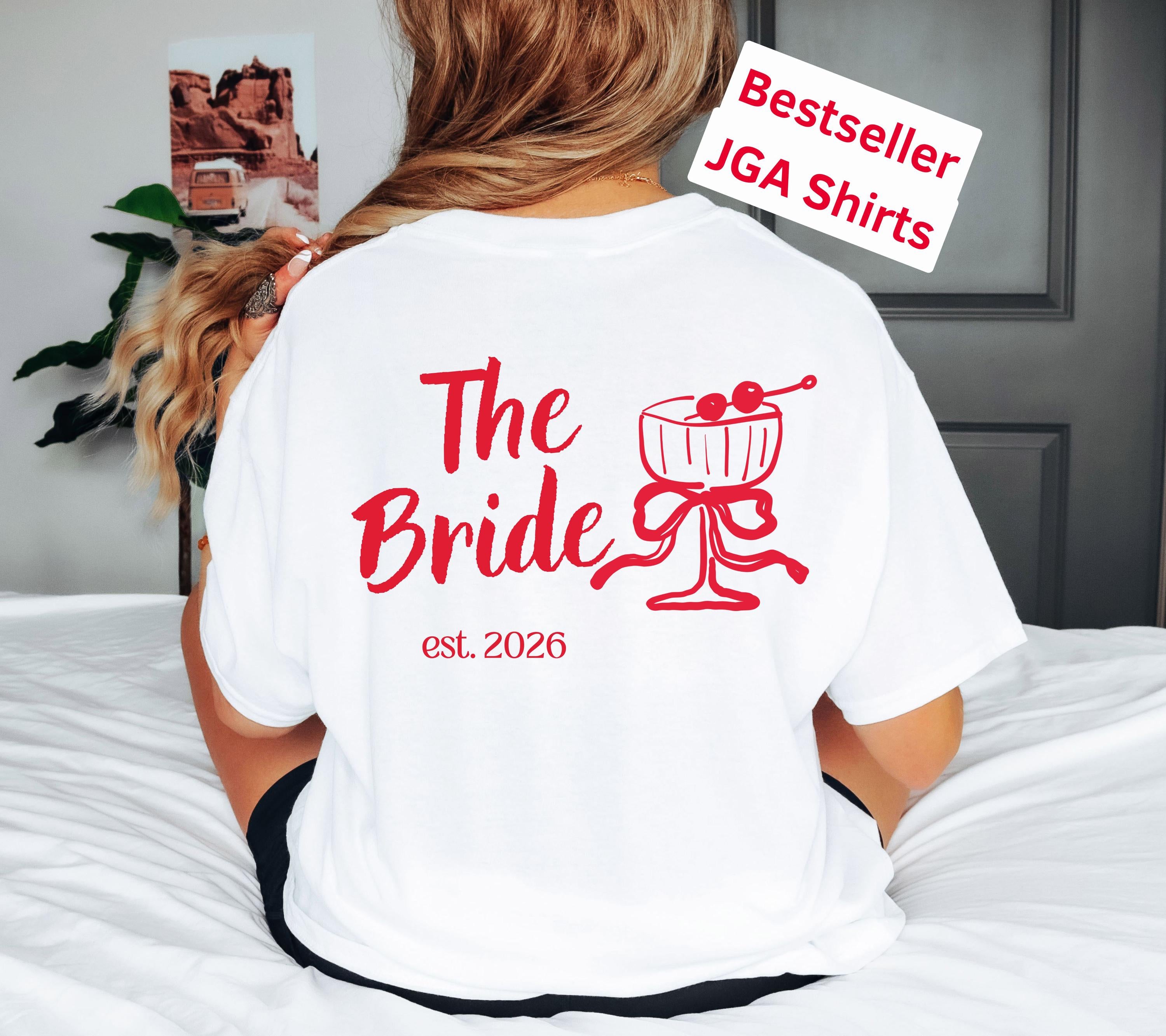 JGA Shirts Frauen, Bride und Crew, Junggesellinnenabschied, Team Shirts, Braut Shirt, Hochzeit, Geschenk Braut, Martini Glas, JGA Trend 2026