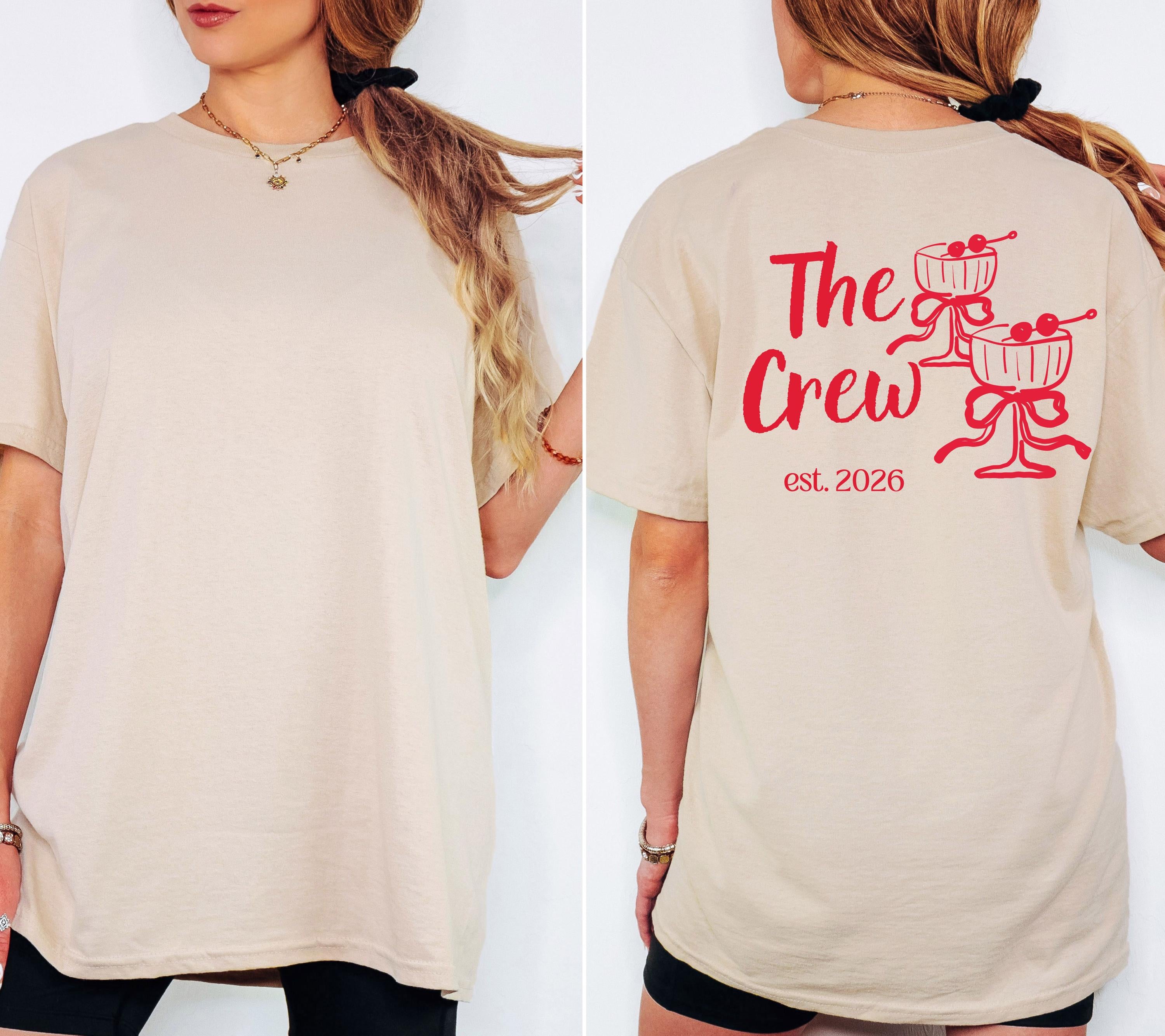 JGA Shirts Frauen, Bride und Crew, Junggesellinnenabschied, Team Shirts, Braut Shirt, Hochzeit, Geschenk Braut, Martini Glas, JGA Trend 2026