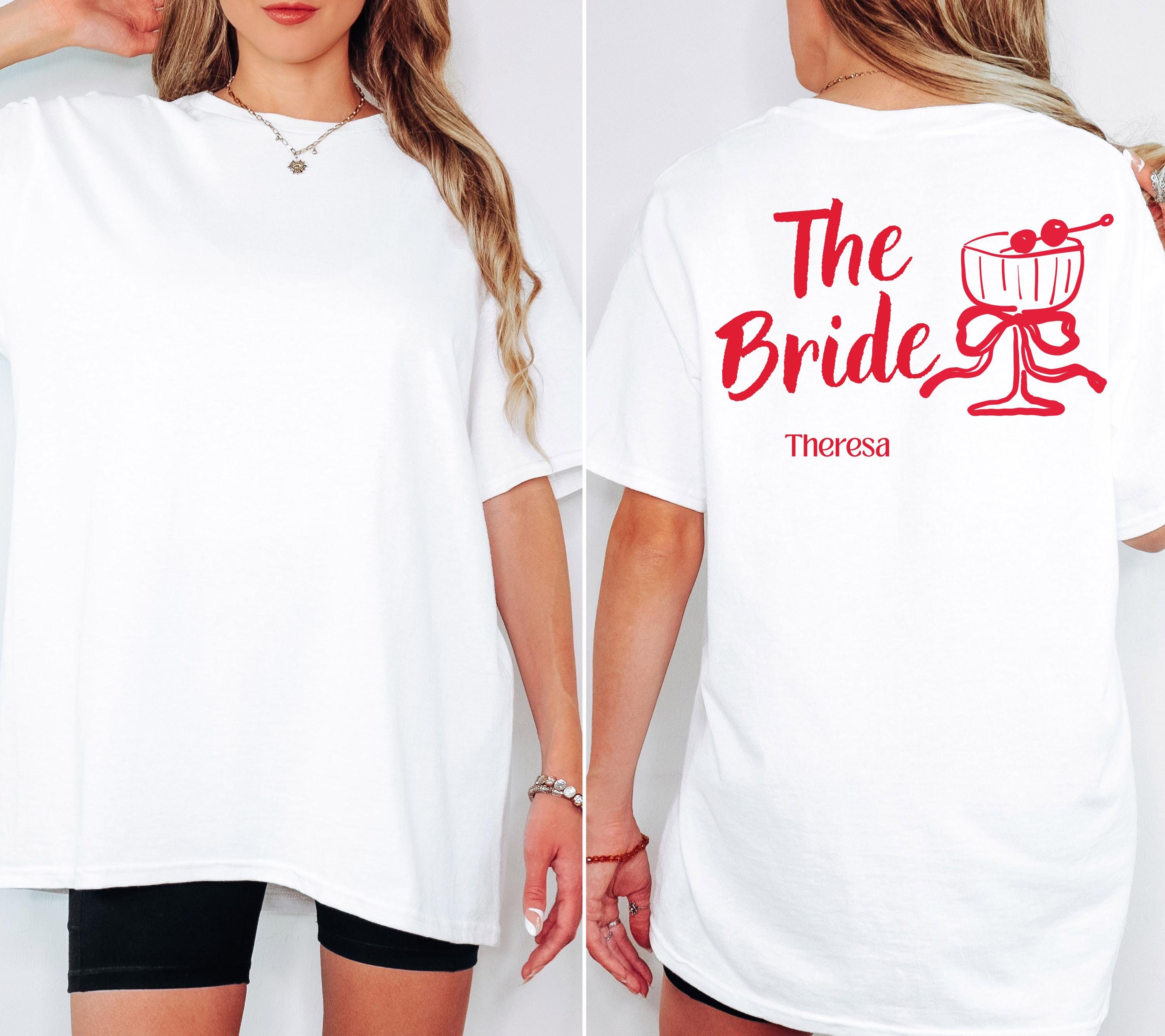 JGA T Shirt Personalisiert, Junggesellinnenabschied Shirts, Backprint, Crew, Braut Shirt mit Name, JGA Frauen, JGA Outfit, Hochzeit, Bride