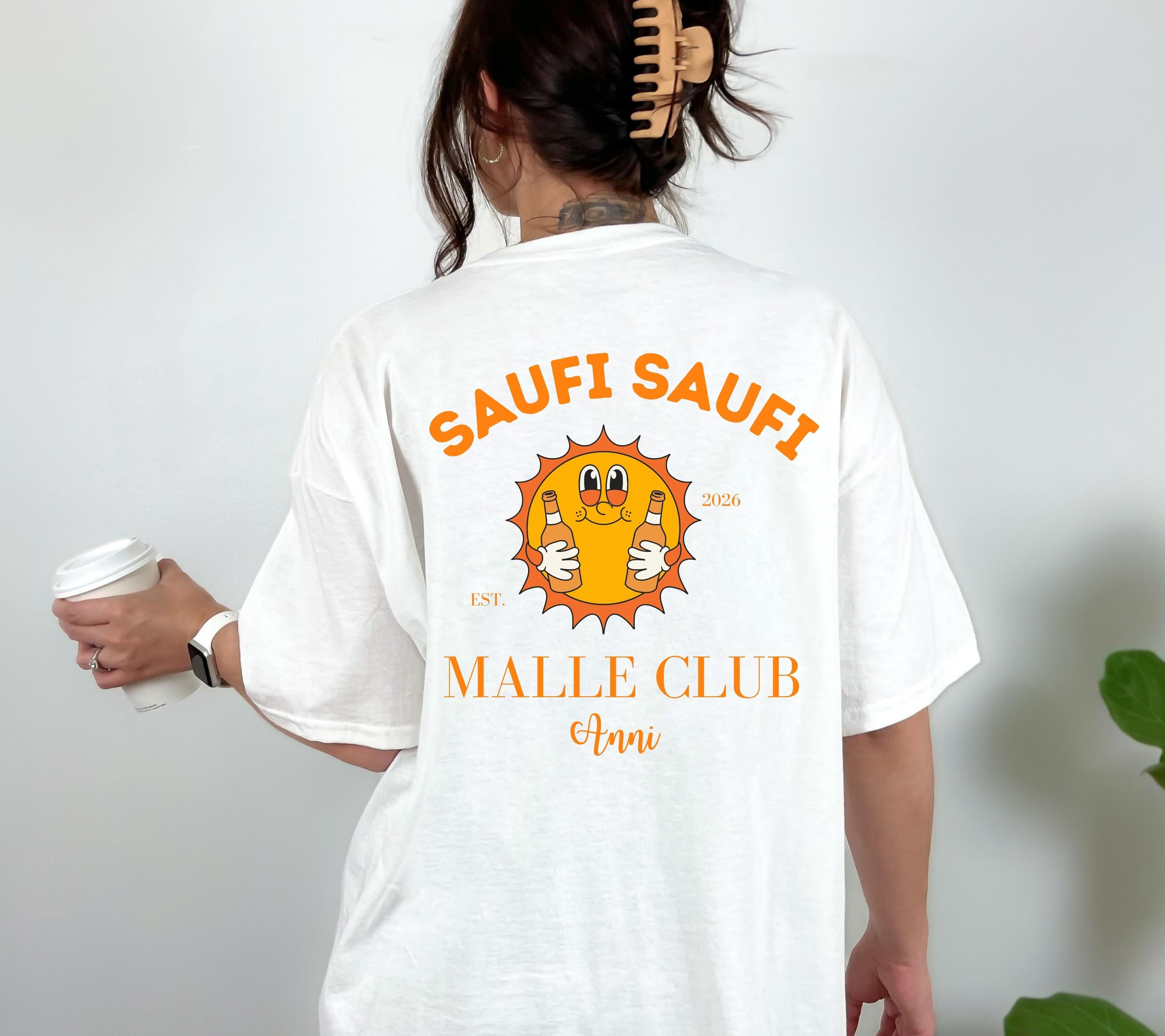 Malle Shirt, Backprint, Sommer, Sonne, Malle Shirts, Malle TShirts, personalisiert, Mallorca t Shirts, Bier Shirt, Sauf Shirt, saufi saufi