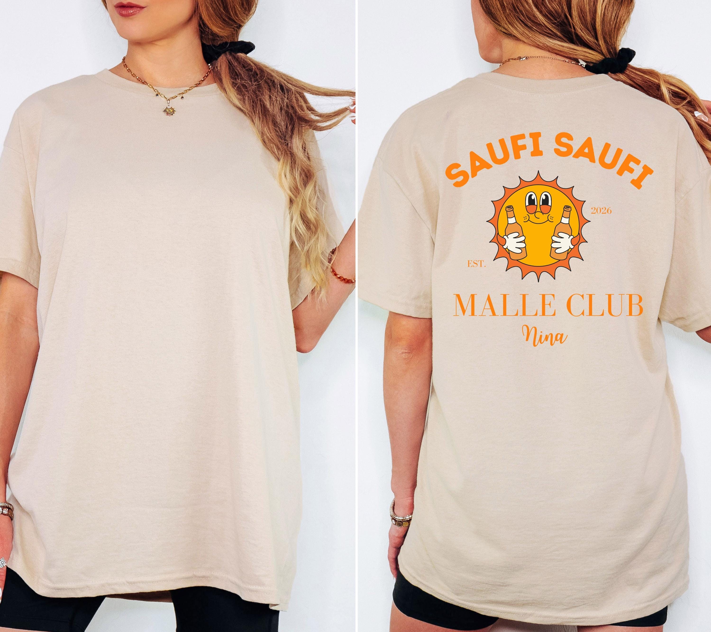 Malle Shirt, Backprint, Sommer, Sonne, Malle Shirts, Malle TShirts, personalisiert, Mallorca t Shirts, Bier Shirt, Sauf Shirt, saufi saufi