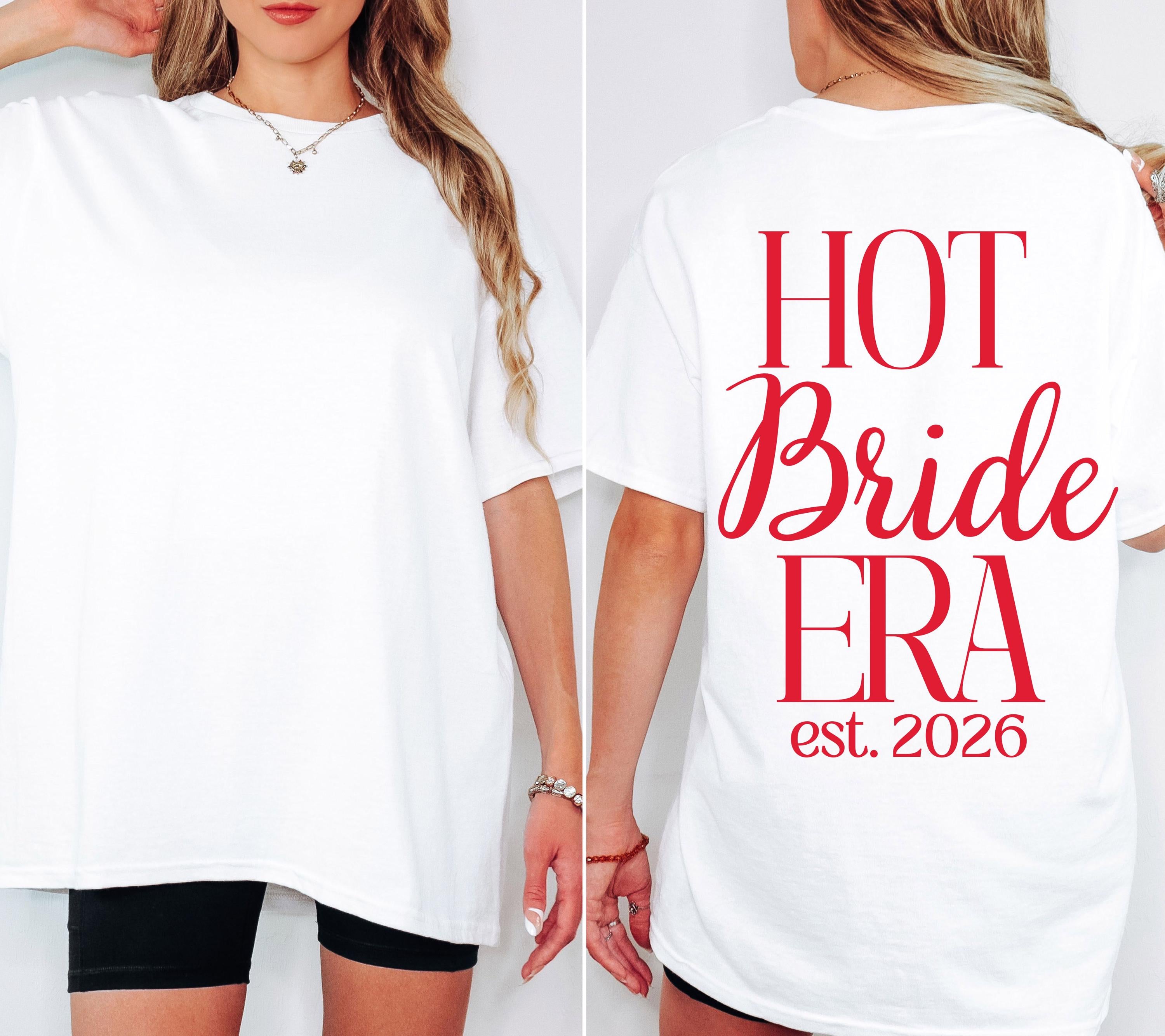 JGA Shirts Frauen, Hot Bride Era rot, Junggesellinnenabschied, Team Shirts, Braut Shirt, Hochzeit, Geschenk Braut, JGA Trend 2026, Pinterest