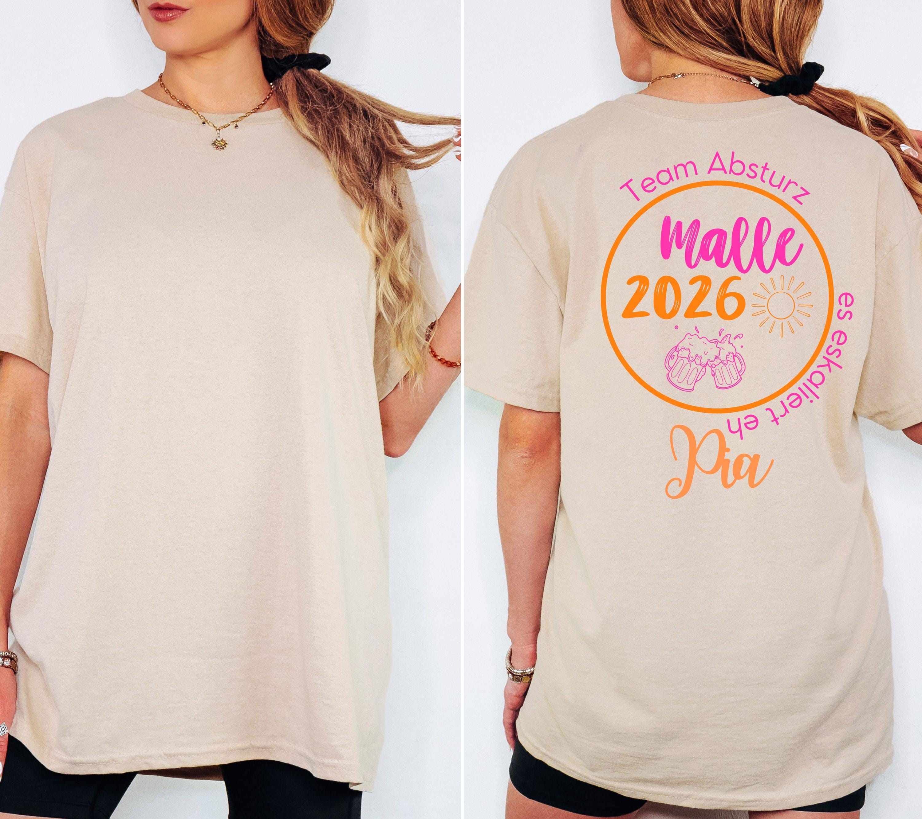 Malle Shirt, es eskaliert eh, Backprint, Malle 2026, Malle T Shirt, personalisiert, Mallorca Shirts, Bier Shirt, Sauf T Shirt, Gruppenshirt
