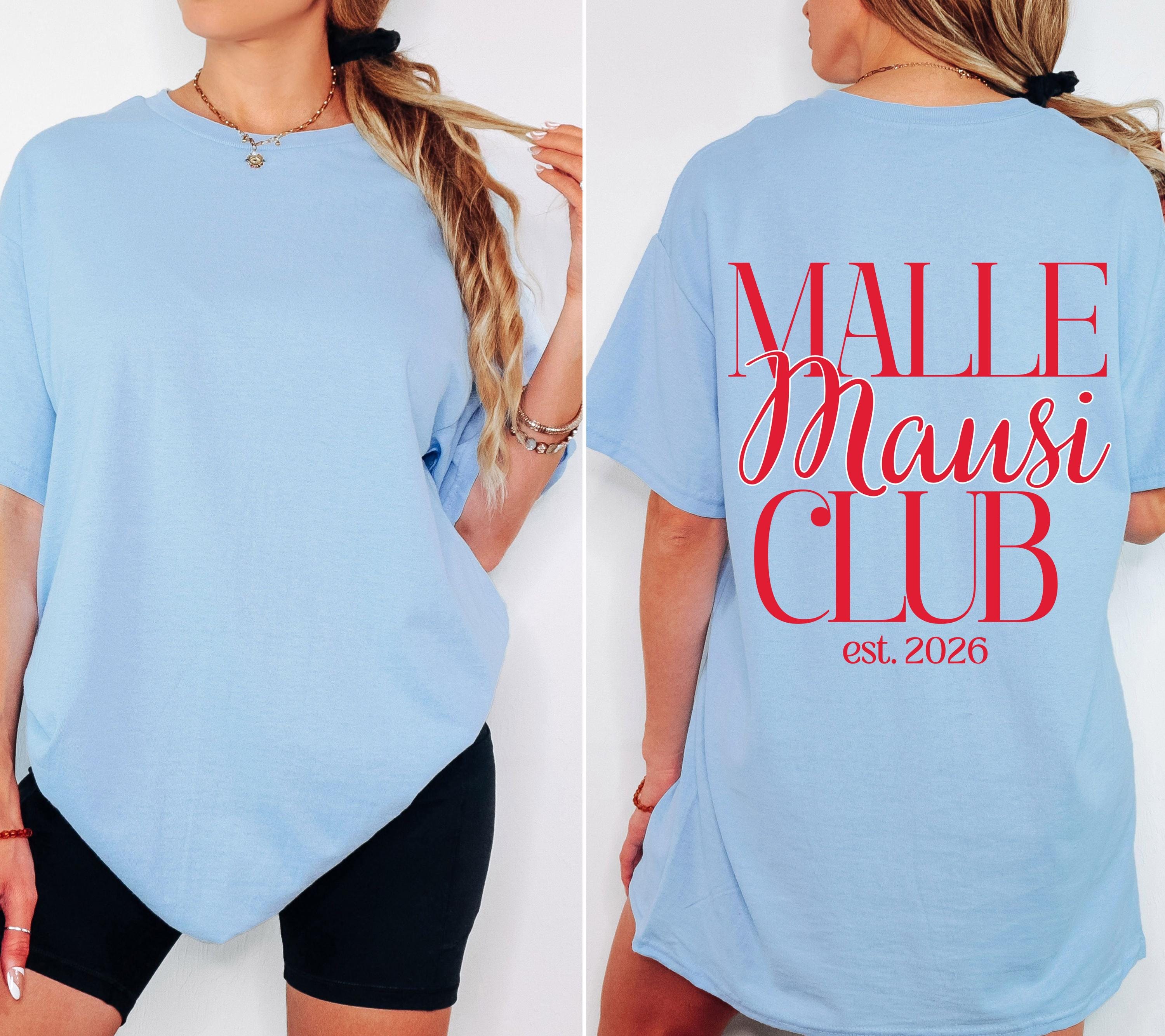 Malle Mausi Club Shirt rot, Malle Shirt 2026, Malle Shirts, Mallorca T Shirts, Bier Shirt, Gruppenshirt, Mausis, Mäuse, Damen, Frauen, Playa