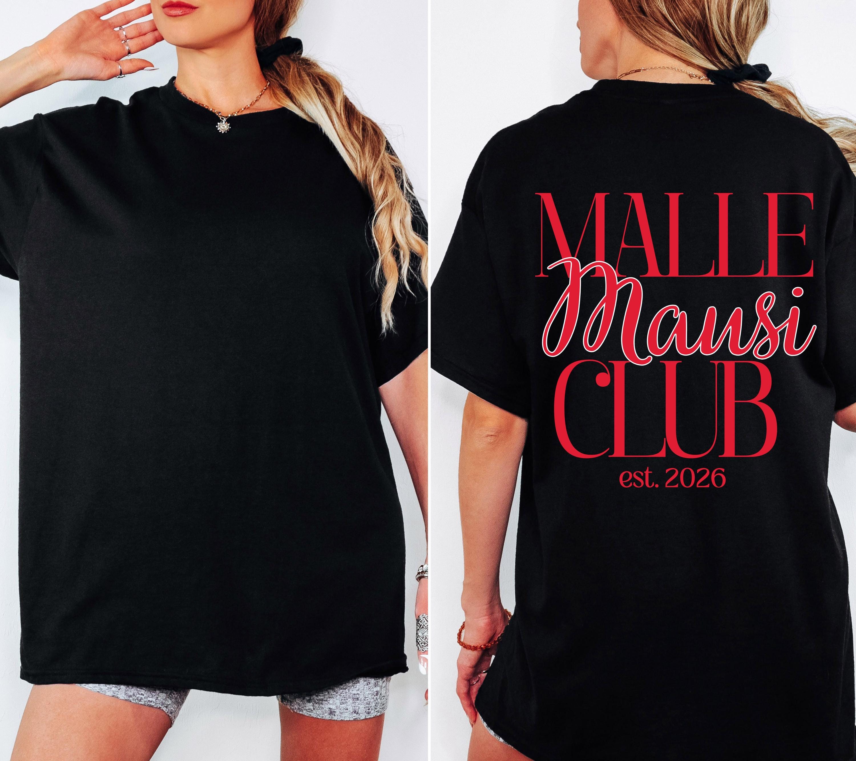 Malle Mausi Club Shirt rot, Malle Shirt 2026, Malle Shirts, Mallorca T Shirts, Bier Shirt, Gruppenshirt, Mausis, Mäuse, Damen, Frauen, Playa